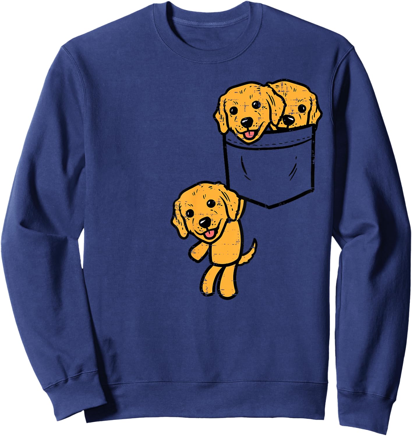 Pocket Golden Retriever Puppies Cute Dog Lover Owner Gift Sweatshirt - Sweatshirt | Navy