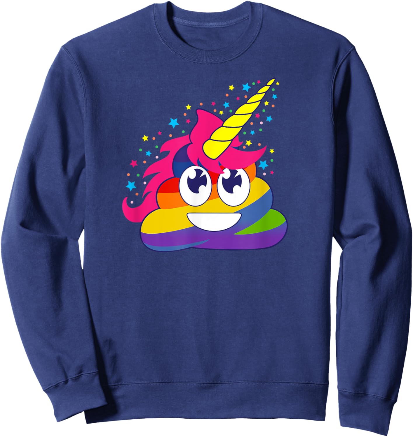 Rainbow Unicorn Poop Funny Cute kawaii kids adults Gift Sweatshirt - Sweatshirt | Navy