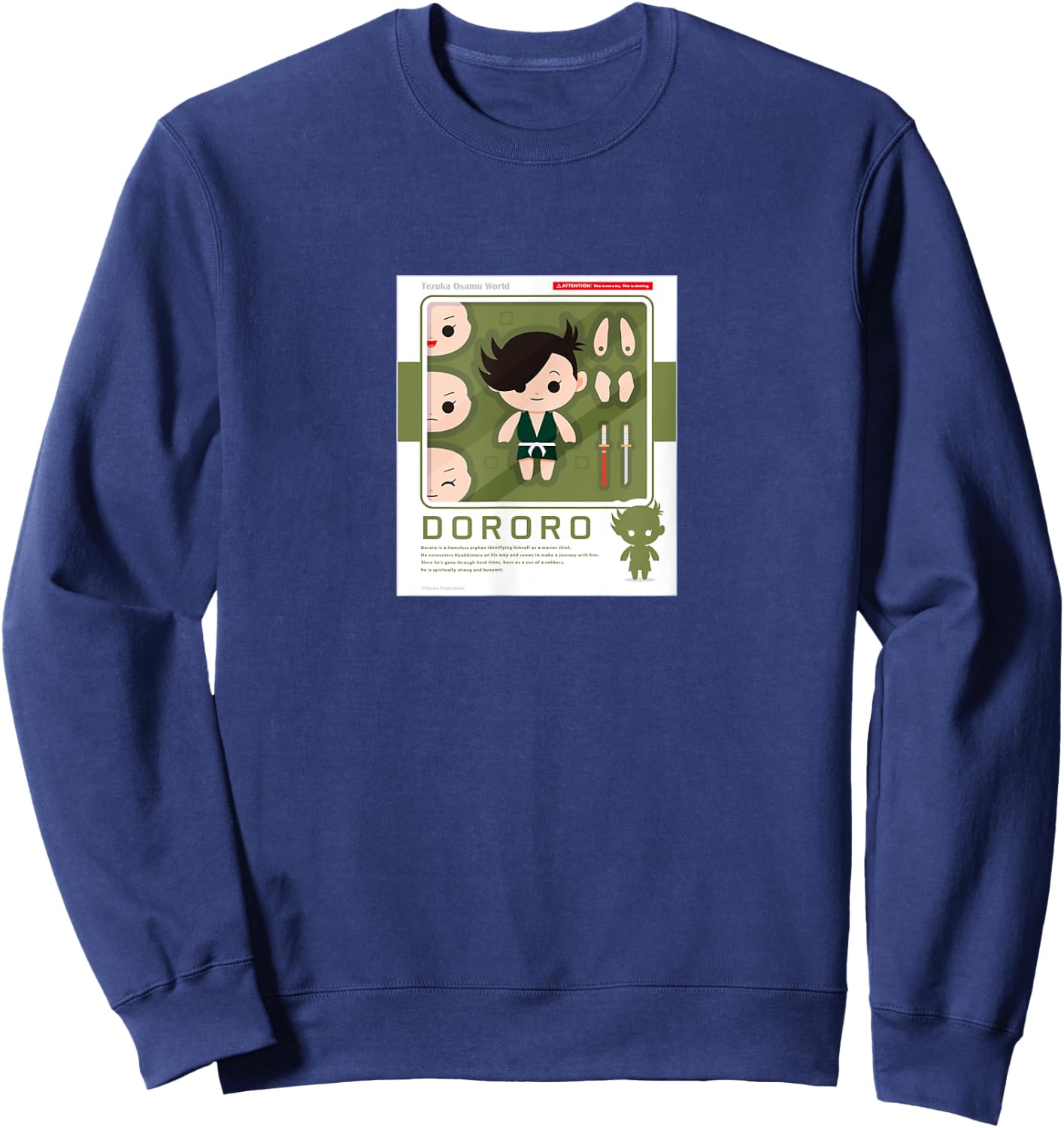 Dororo Figure package2(Dororo) (C)TEZUKA PRODUCTIONS Sweatshirt - Sweatshirt | Navy