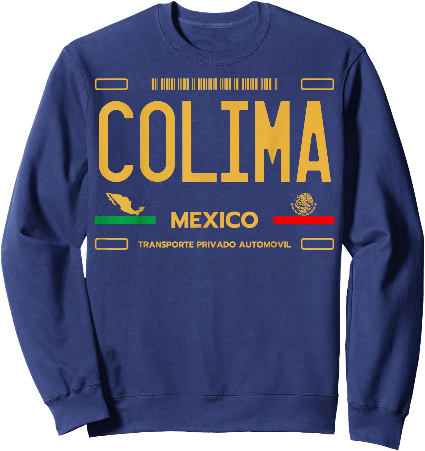 Colima Mexico License Plate Aesthetic, Colima Sweatshirt - Sweatshirt | Navy