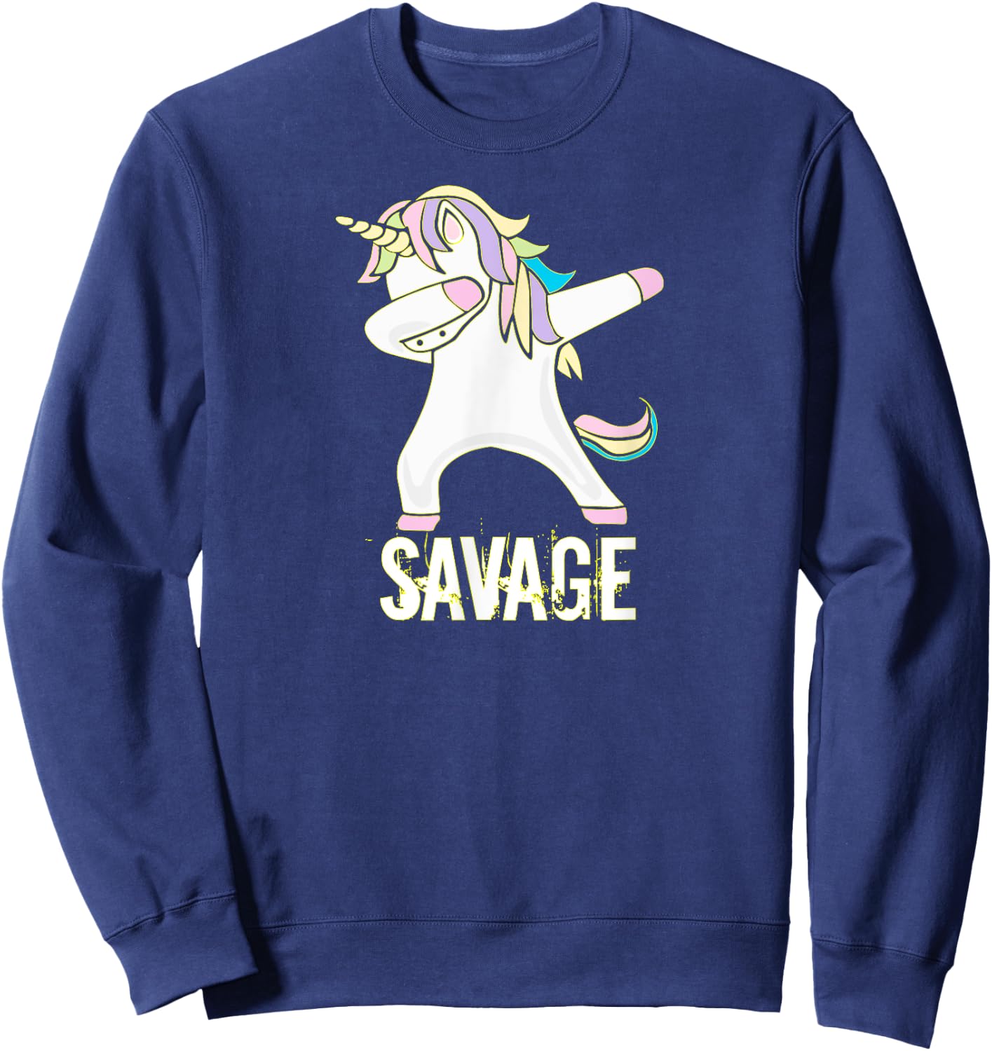 Savage Unicorn Shirt for Youth Adult Women Girls Sweatshirt - Sweatshirt | Navy