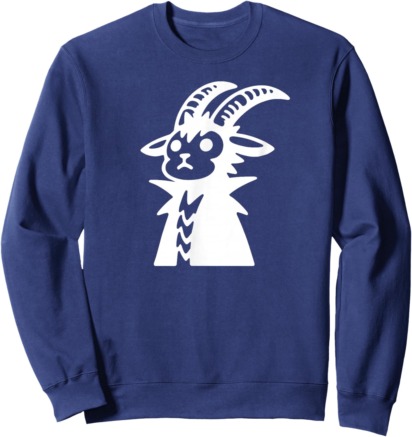 Punk Mountain Goat Cute Funny Silhouette Doodle Sweatshirt - Sweatshirt | Navy
