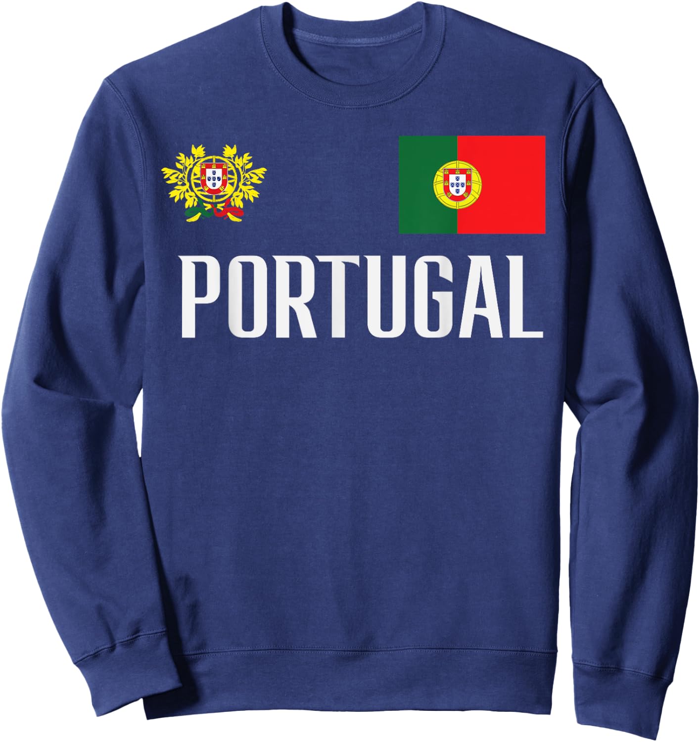 Portugal Flag Portuguese Football Soccer Fan Men Women Kids Sweatshirt - Sweatshirt | Navy