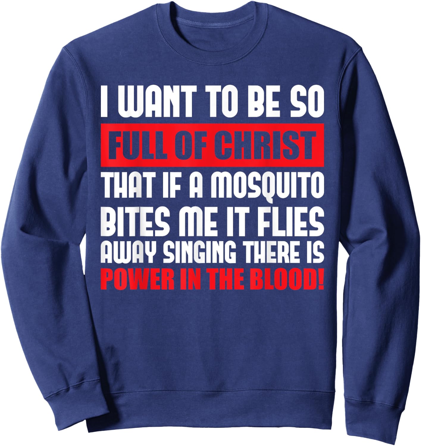 I Want To Be So Full Of Christ Holy Bible Christian Prayer Sweatshirt - Sweatshirt | Navy
