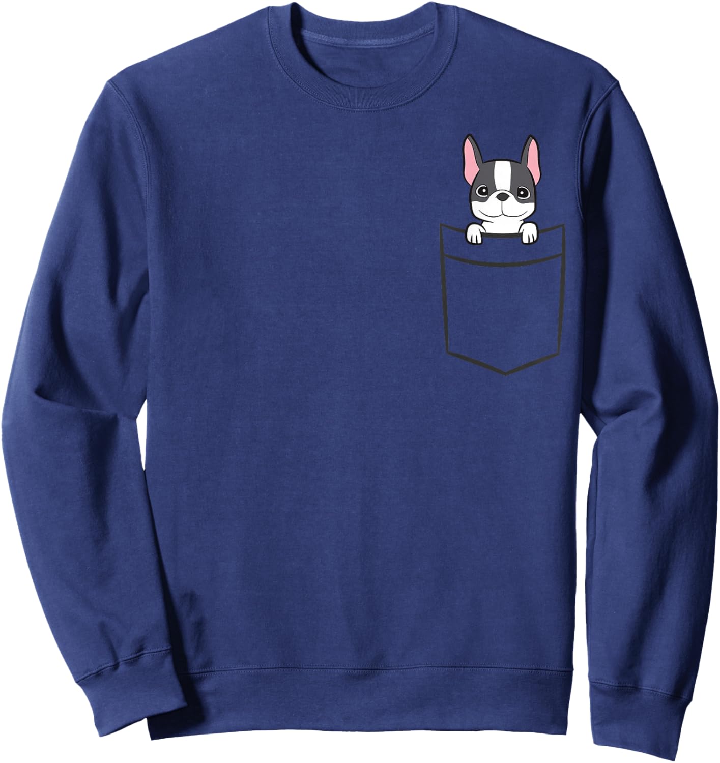 Boston Terrier In The Pocket Cute Boston Terrier Dog Sweatshirt - Sweatshirt | Navy