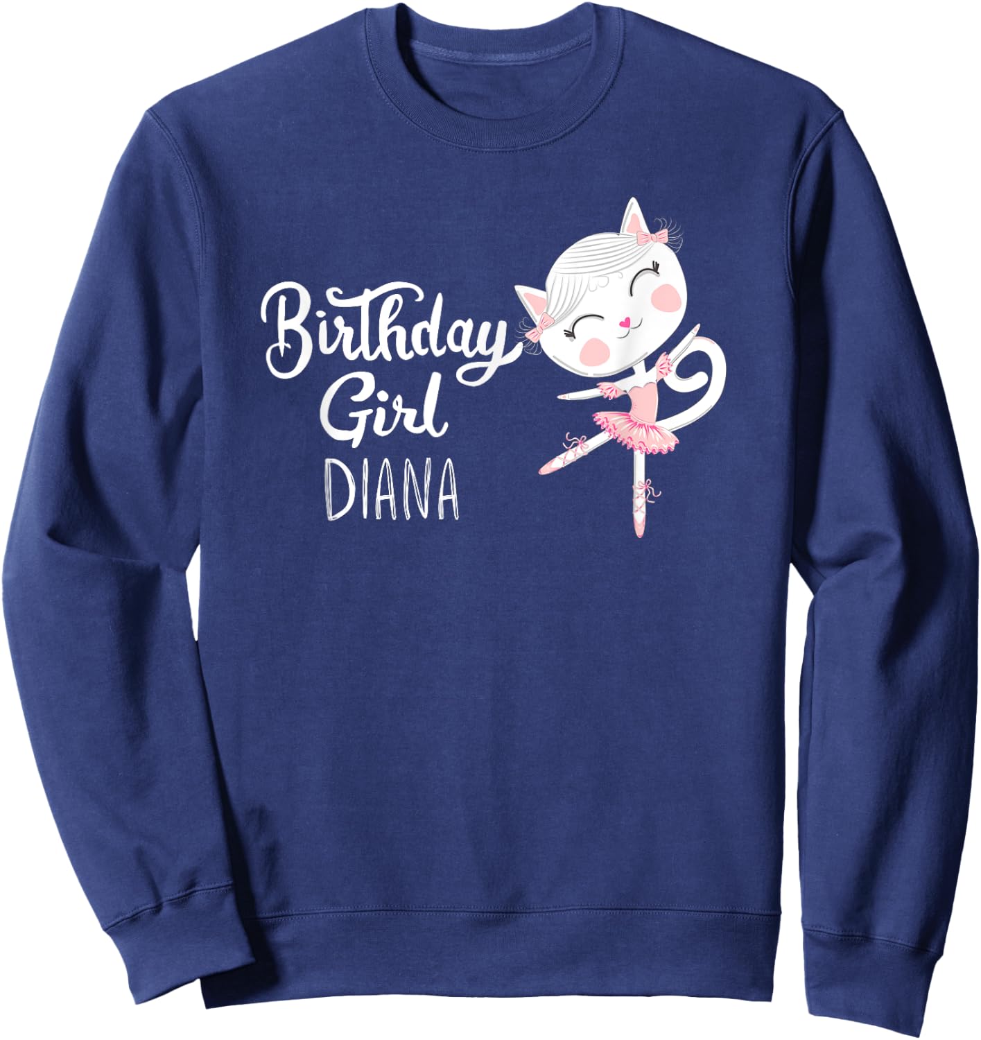 Diana Birthday T For Girs Ballerina Sweatshirt - Sweatshirt | Navy