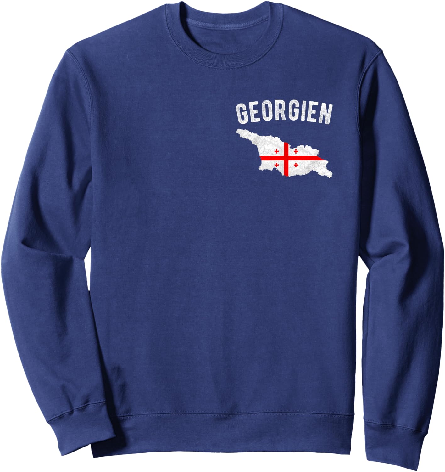 Georgia Flag in the Outline of Georgia , black Sweatshirt - Sweatshirt | Navy