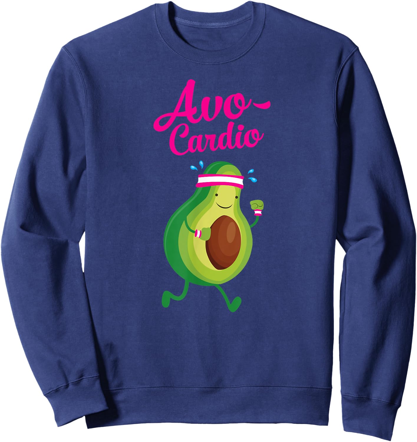 Avocardio Avocado Cardio Running Gym Pun Slogan Sweatshirt - Sweatshirt | Navy