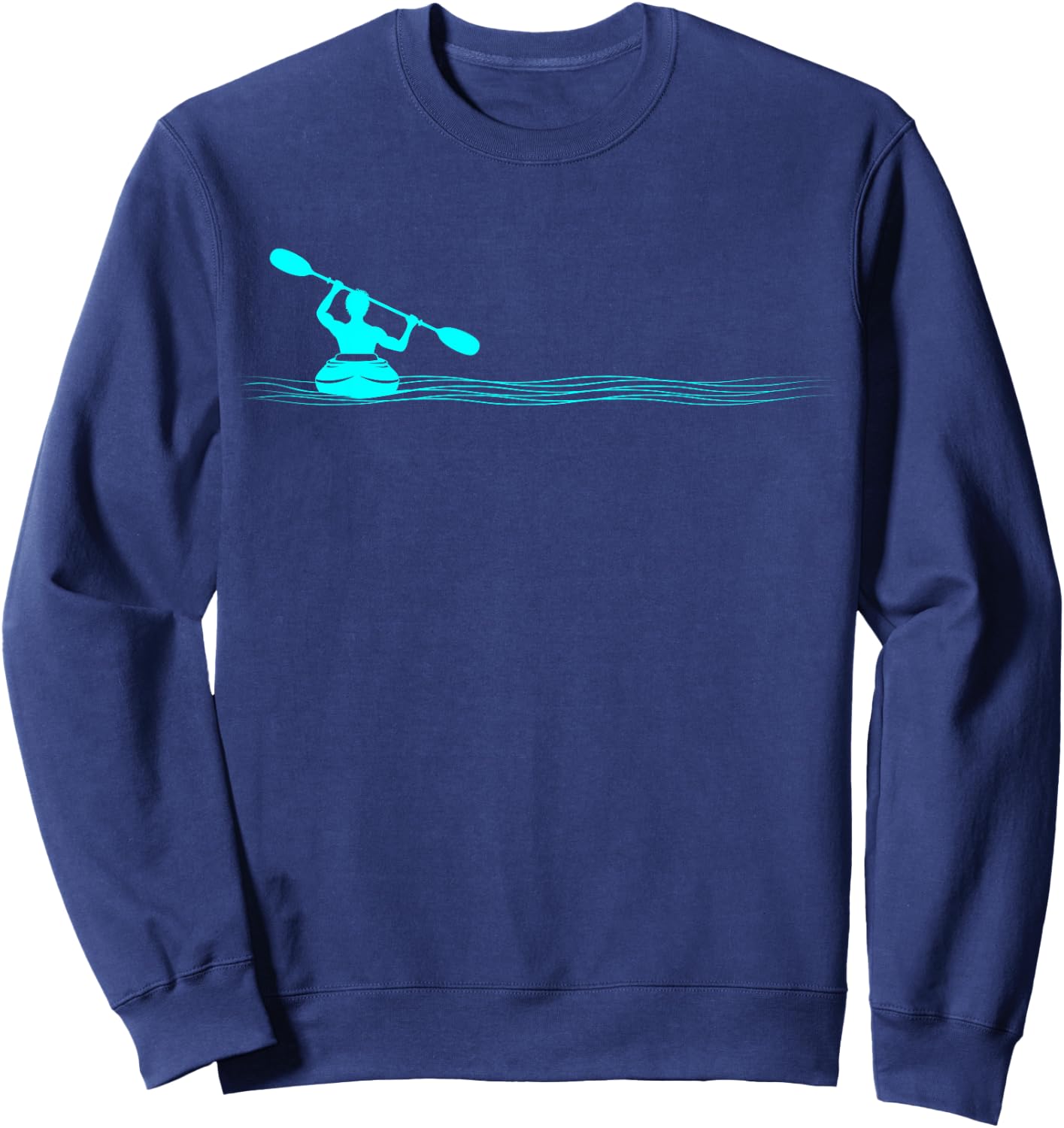 Minimalist Doing Kayak Drawing Abstract Kayaker , Black, S Sweatshirt - Sweatshirt | Navy