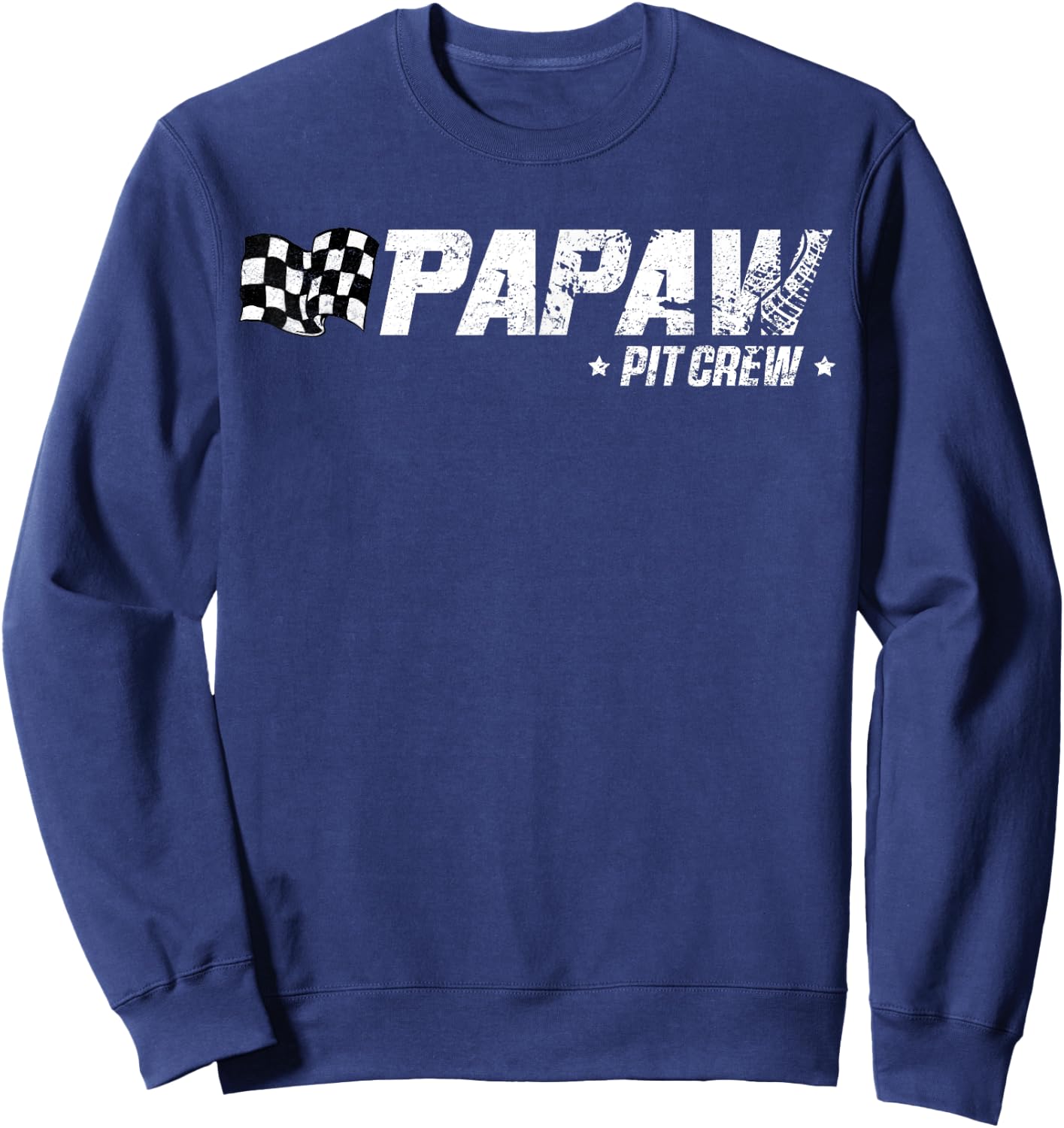 Papaw Pit Crew Race Car Birthday Family Racing Sweatshirt - Sweatshirt | Navy