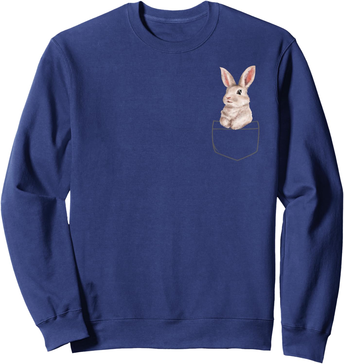 Bunny in a Pocket Watercolor Easter Bunny Sweatshirt - Sweatshirt | Navy