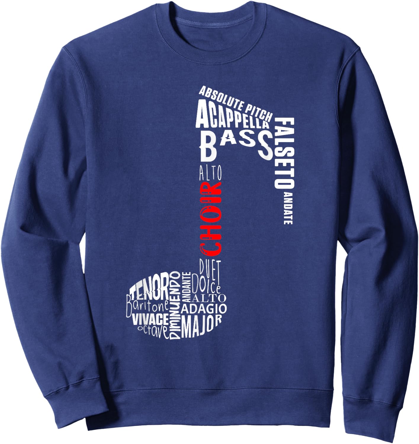 Musical Note Choir Music Singing Singer Viola Gift , Black, S Sweatshirt - Sweatshirt | Navy