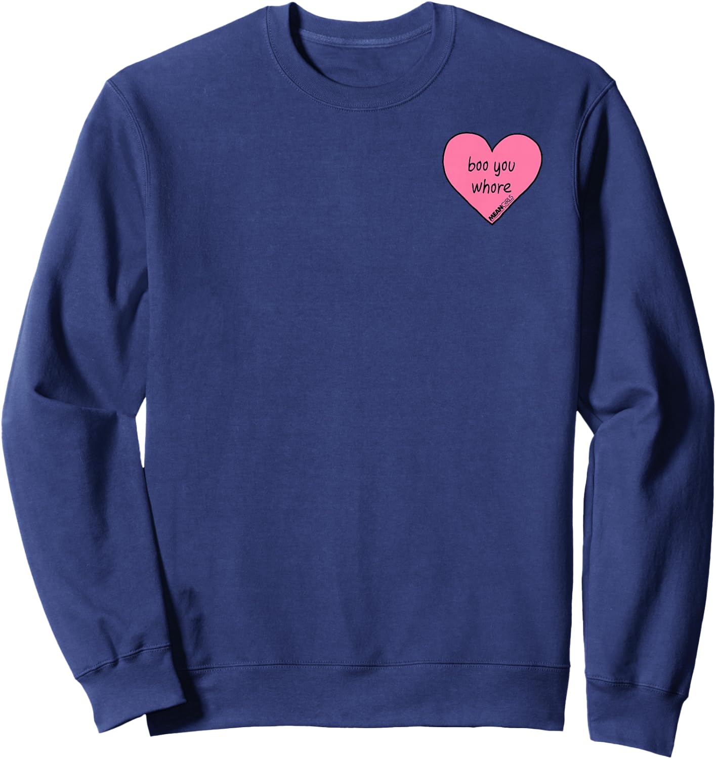 Mean Girls Boo You Heart Left Chest Graphic Sweatshirt - Sweatshirt | Navy