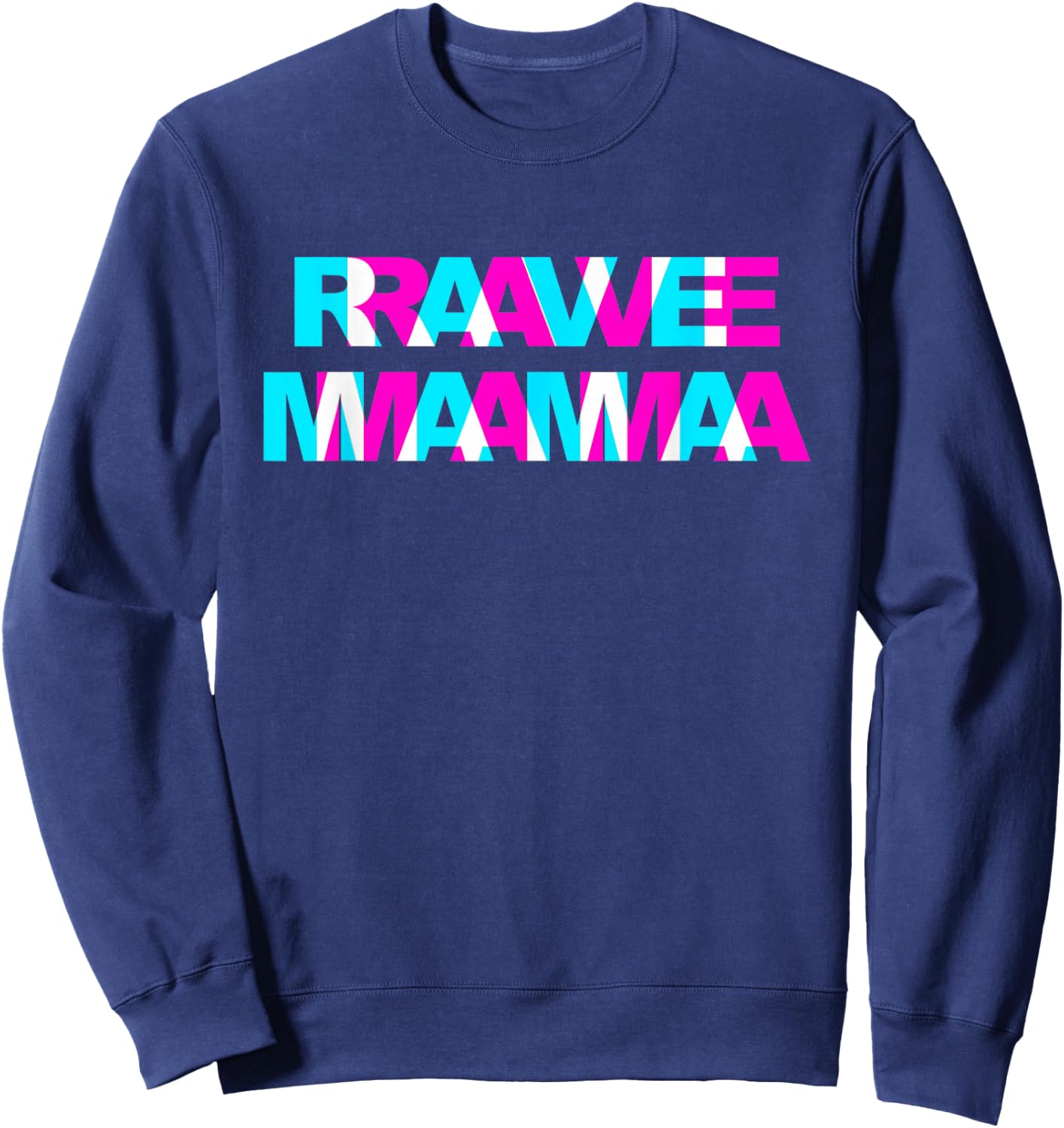 Rave Mama EDM Music Festival Mother Optical Illusion Trippy Sweatshirt - Sweatshirt | Navy