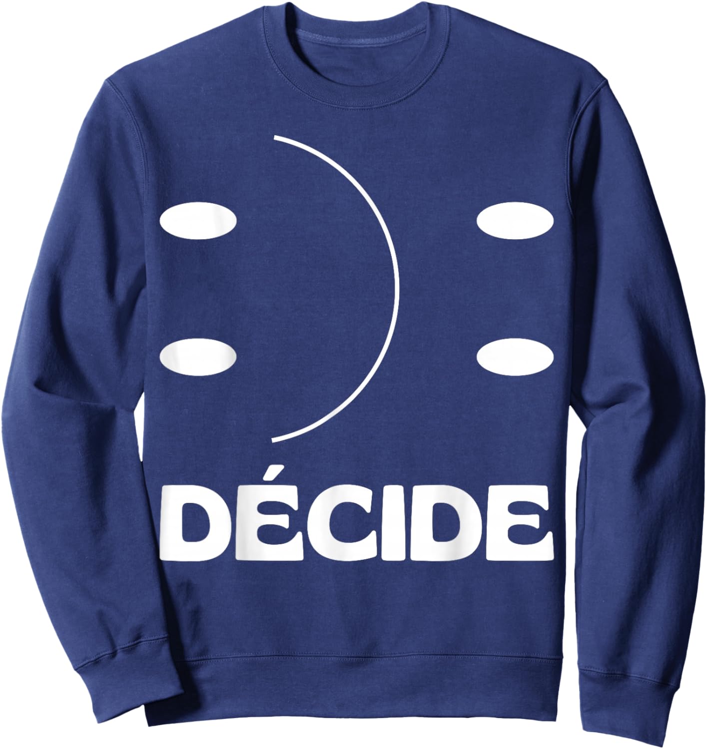 Happy Sad Smiley Design: Happy Sad & Smiling Face , Black, S Sweatshirt - Sweatshirt | Navy