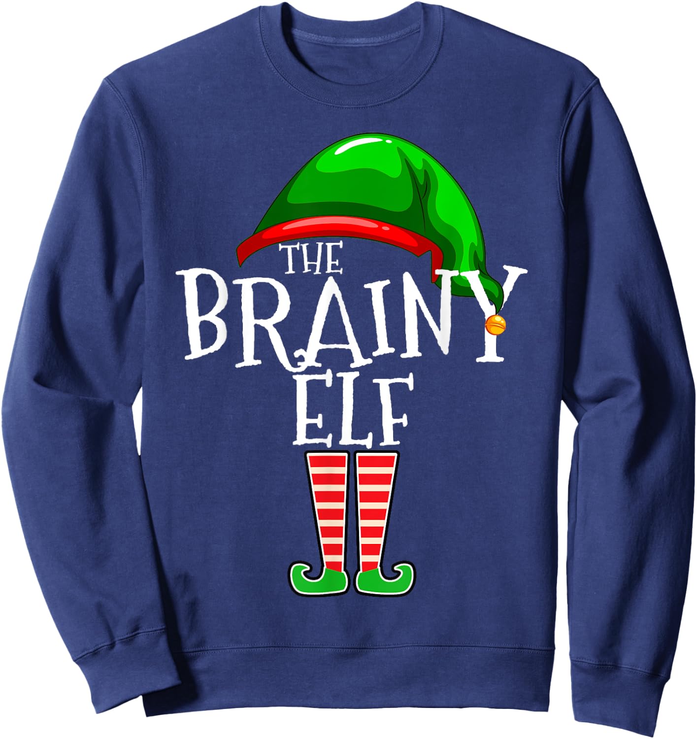 The Brainy Elf Group Matching Family Christmas Smart Sweatshirt - Sweatshirt | Navy
