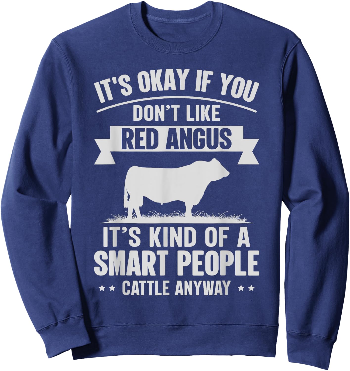 Smart People Cattle Farmer - Cow Breed Red Angus Sweatshirt - Sweatshirt | Navy