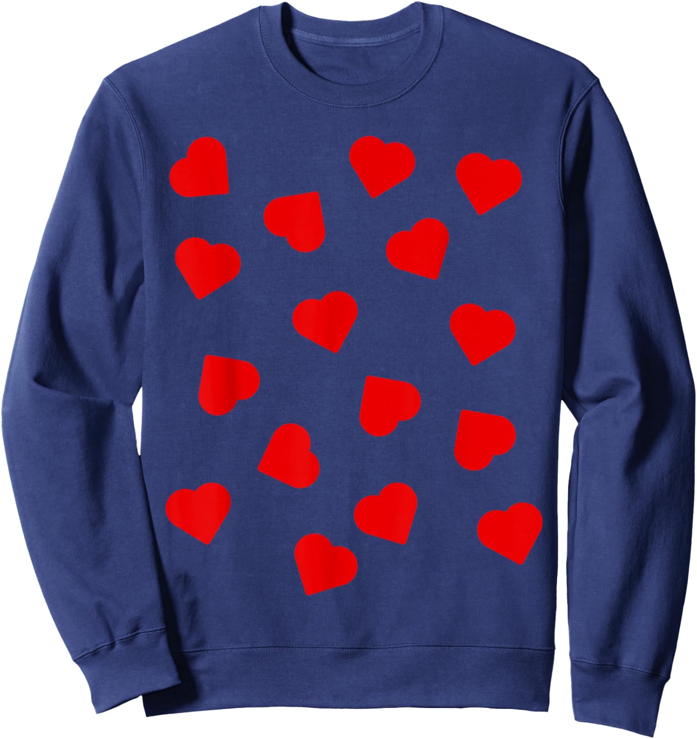 Red Love Hearts Pattern Cupid Halloween Dress Up Costume Fun , black Sweatshirt - Sweatshirt | Navy