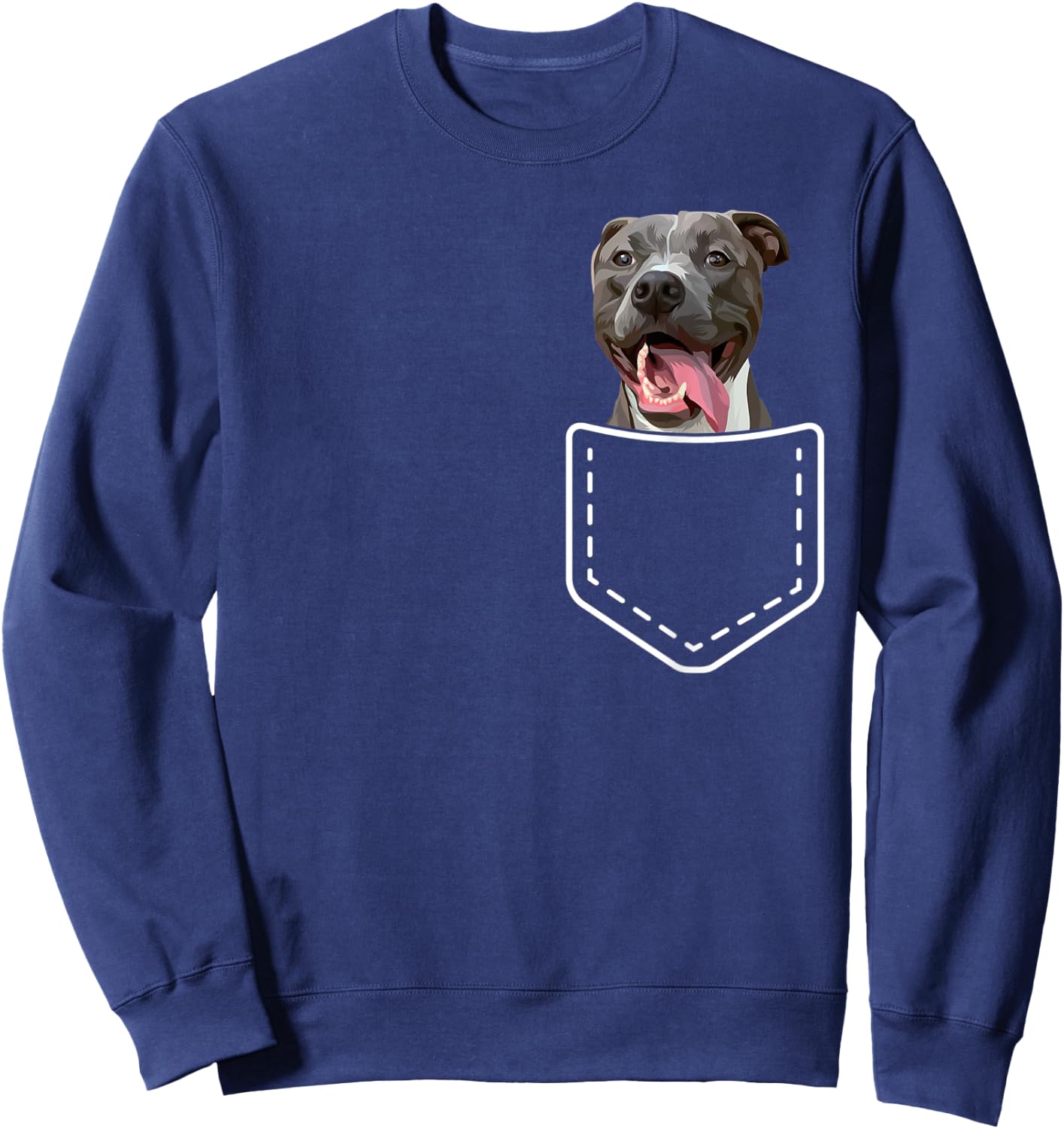 Funny Pitbull Inside Pocket Pittie Dog Lover Men Women Kids Sweatshirt - Sweatshirt | Navy