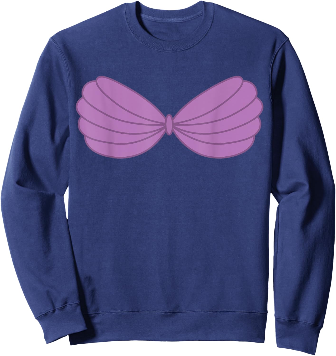 Mermaid Purple Seashell Bra Cartoon Graphic Sweatshirt - Sweatshirt | Navy
