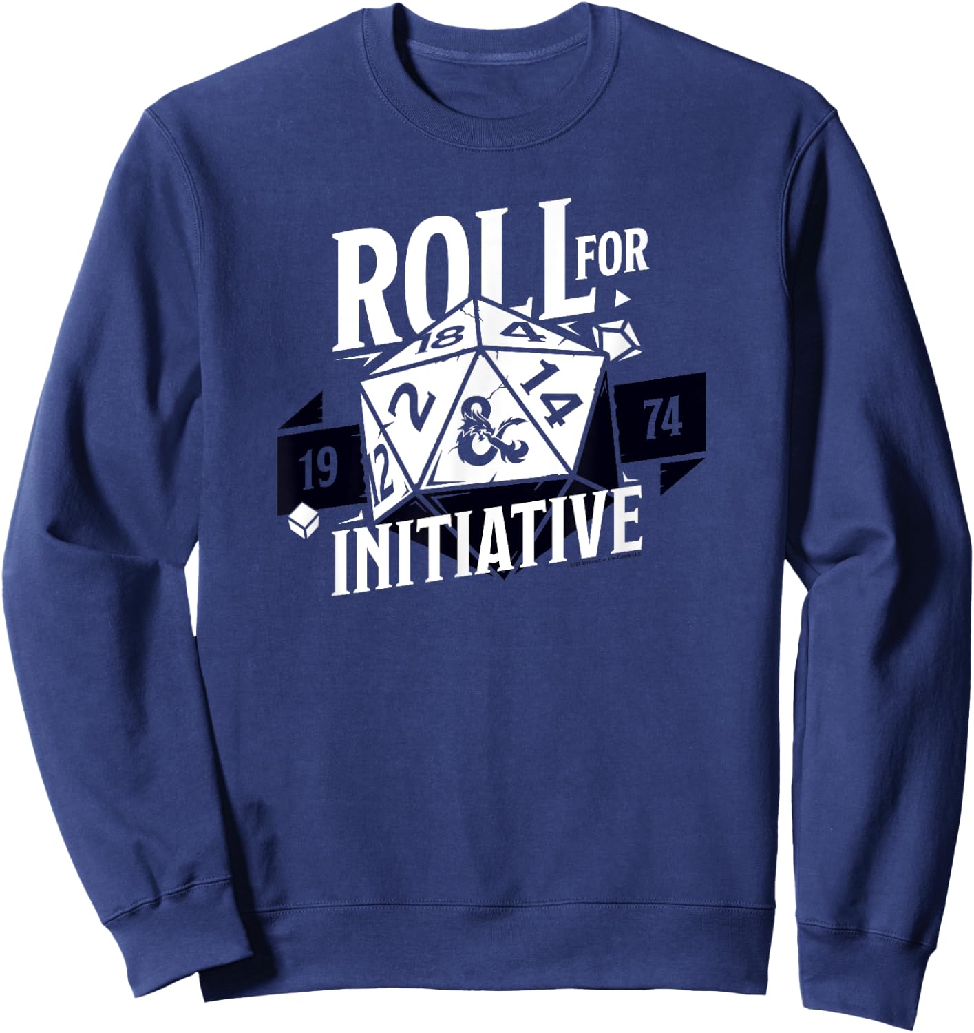 Dungeons & Dragons Roll For Initiative 1974 Text Logo Sweatshirt - Sweatshirt | Navy