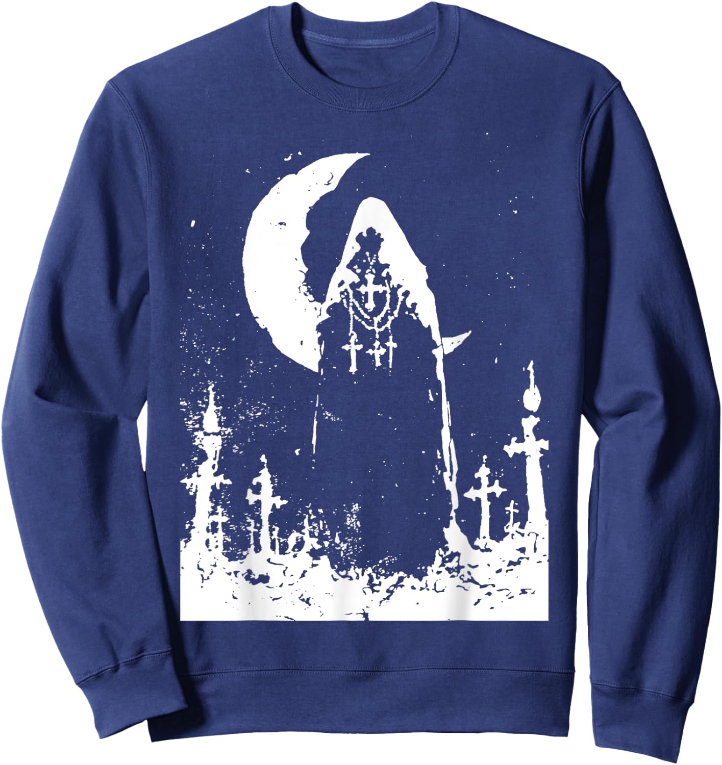 Skull Doom Metal Black Metal | Gothic Grunge Occult Satanic Sweatshirt - Sweatshirt | Navy