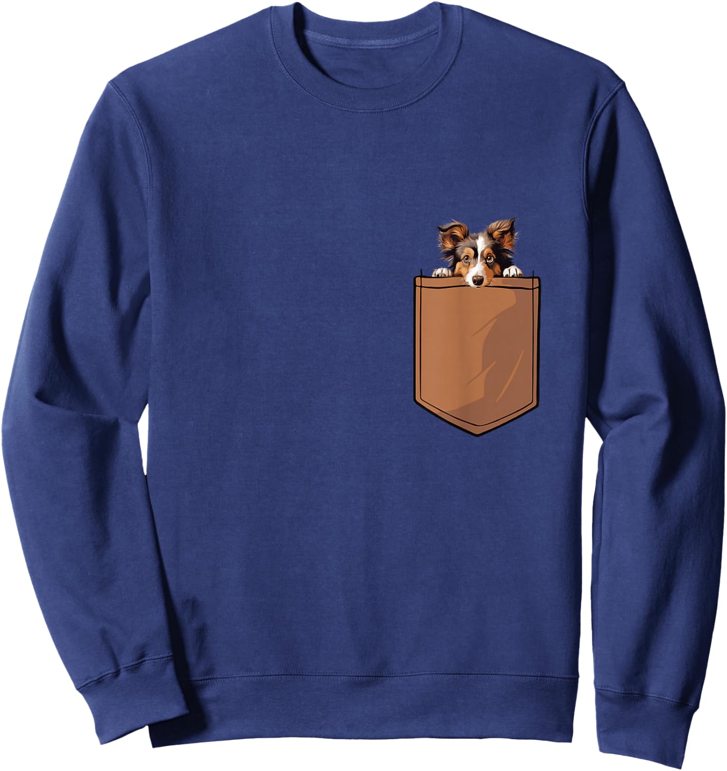 Funny Shetland Sheepdog In Pocket Shetland Sheepdog Lovers Men Women Girls Kids Sweatshirt - Sweatshirt | Navy