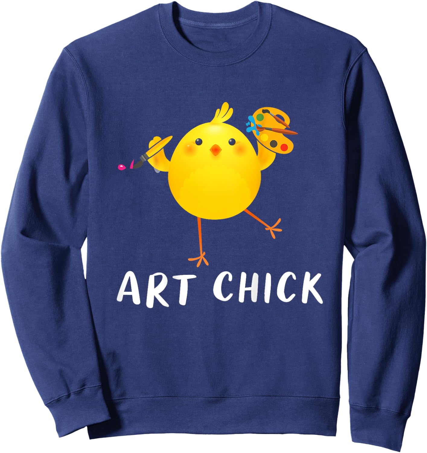 Backprint Art Chick art chicken Sweatshirt - Sweatshirt | Navy