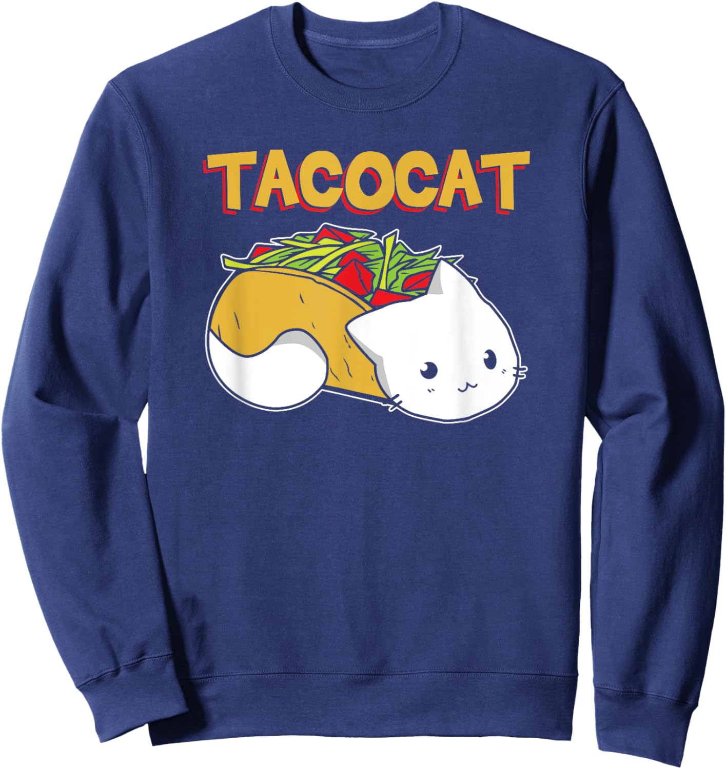 Tacocat Funny Palindrome Sweatshirt - Sweatshirt | Navy
