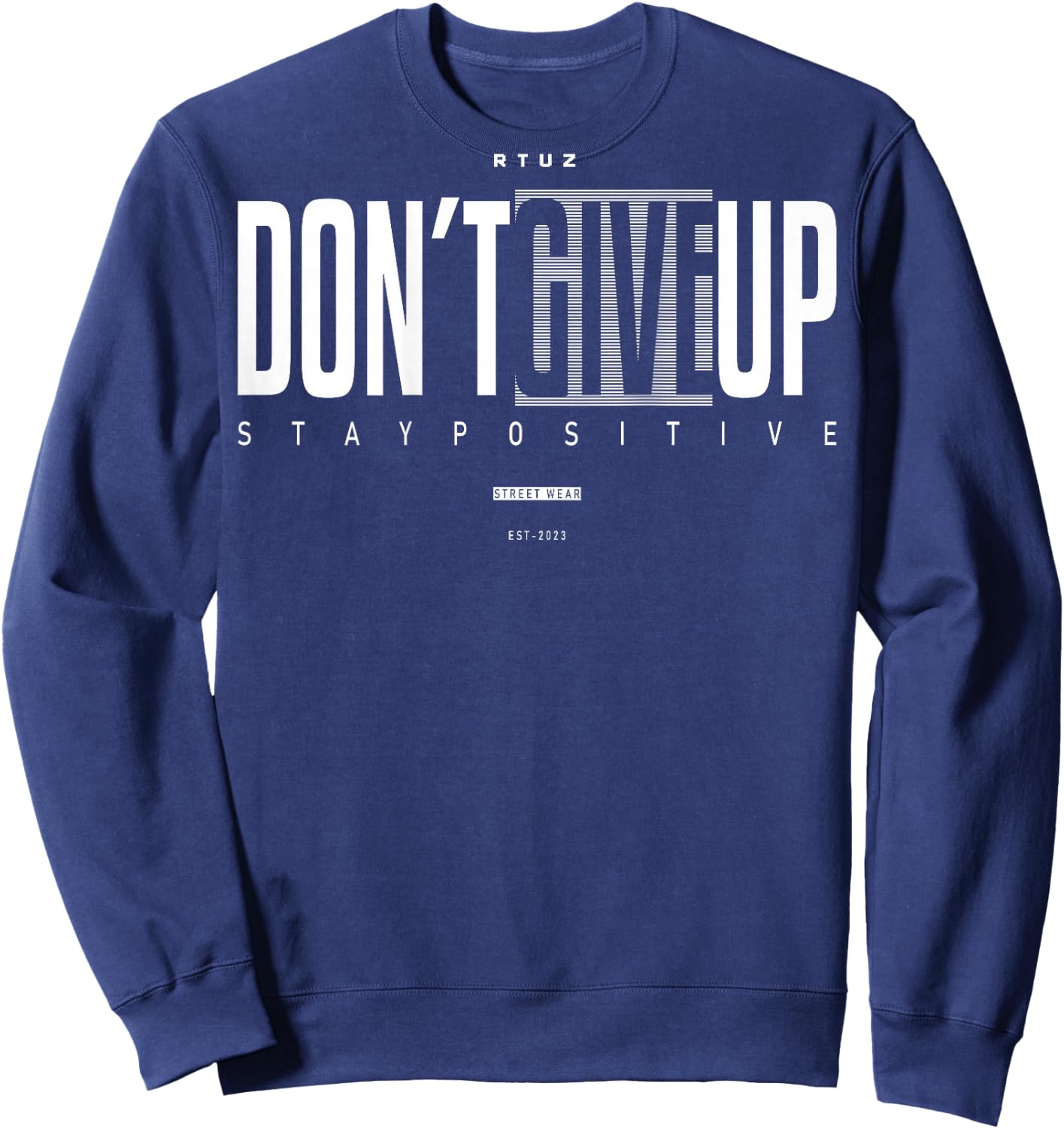 Backprint Fashion Y2K Fitness Gym Accessories Strength Sports Yoga Sports Sweatshirt - Sweatshirt | Navy