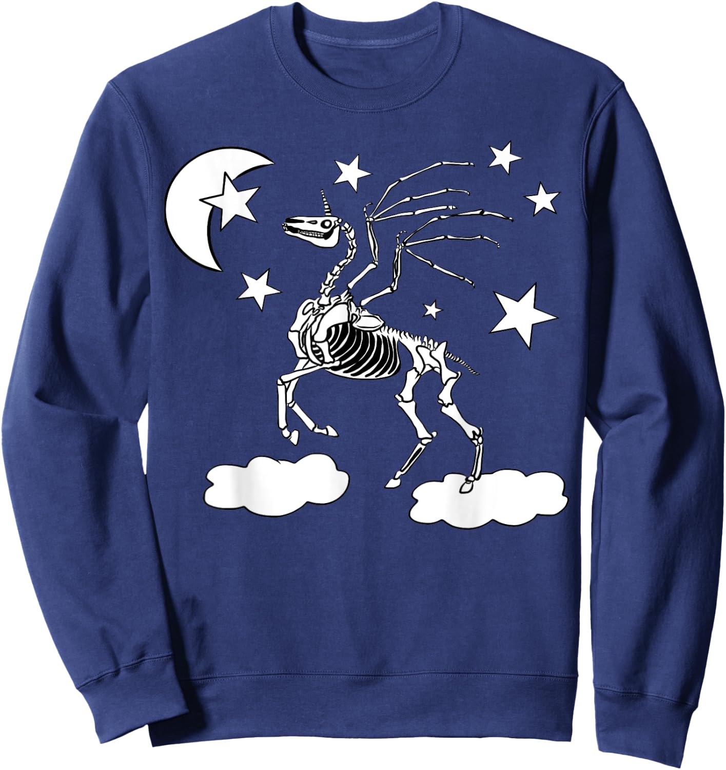 Moonlight Unicorn Costume For Girls Pegasus Gothic Skeleton Sweatshirt - Sweatshirt | Navy