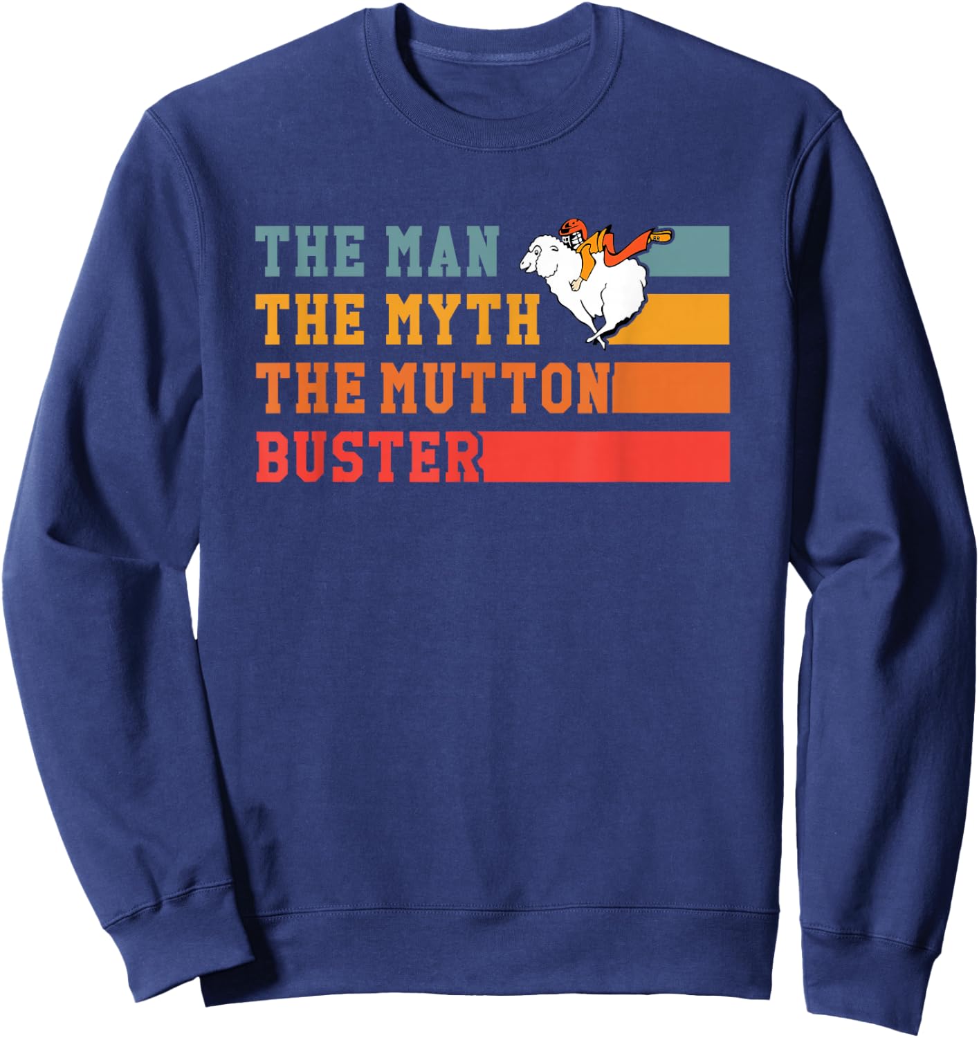 Mutton Busting Youth Rodeo Sheep Riding Kids Mutton Buster Sweatshirt - Sweatshirt | Navy