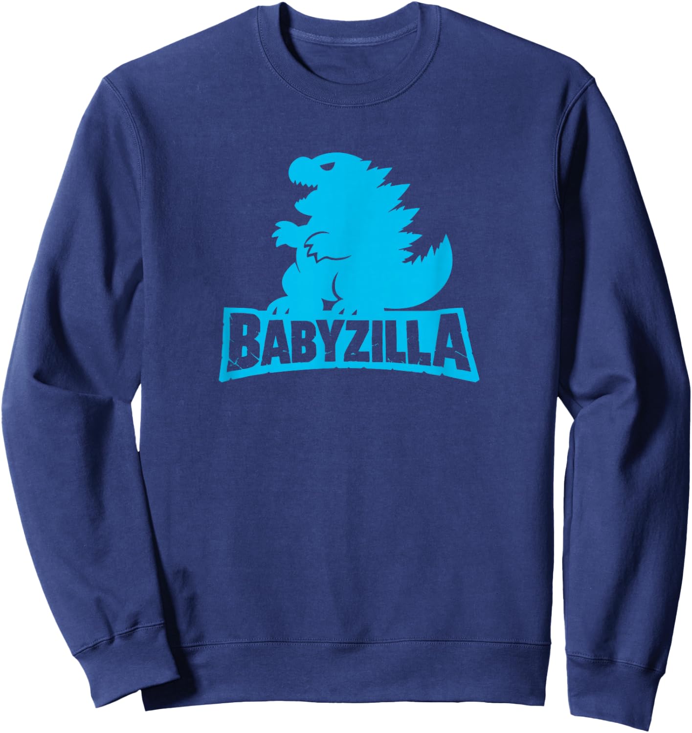 Babyzilla Funny Monster Baby Kaiju Retro Graphic Sweatshirt - Sweatshirt | Navy