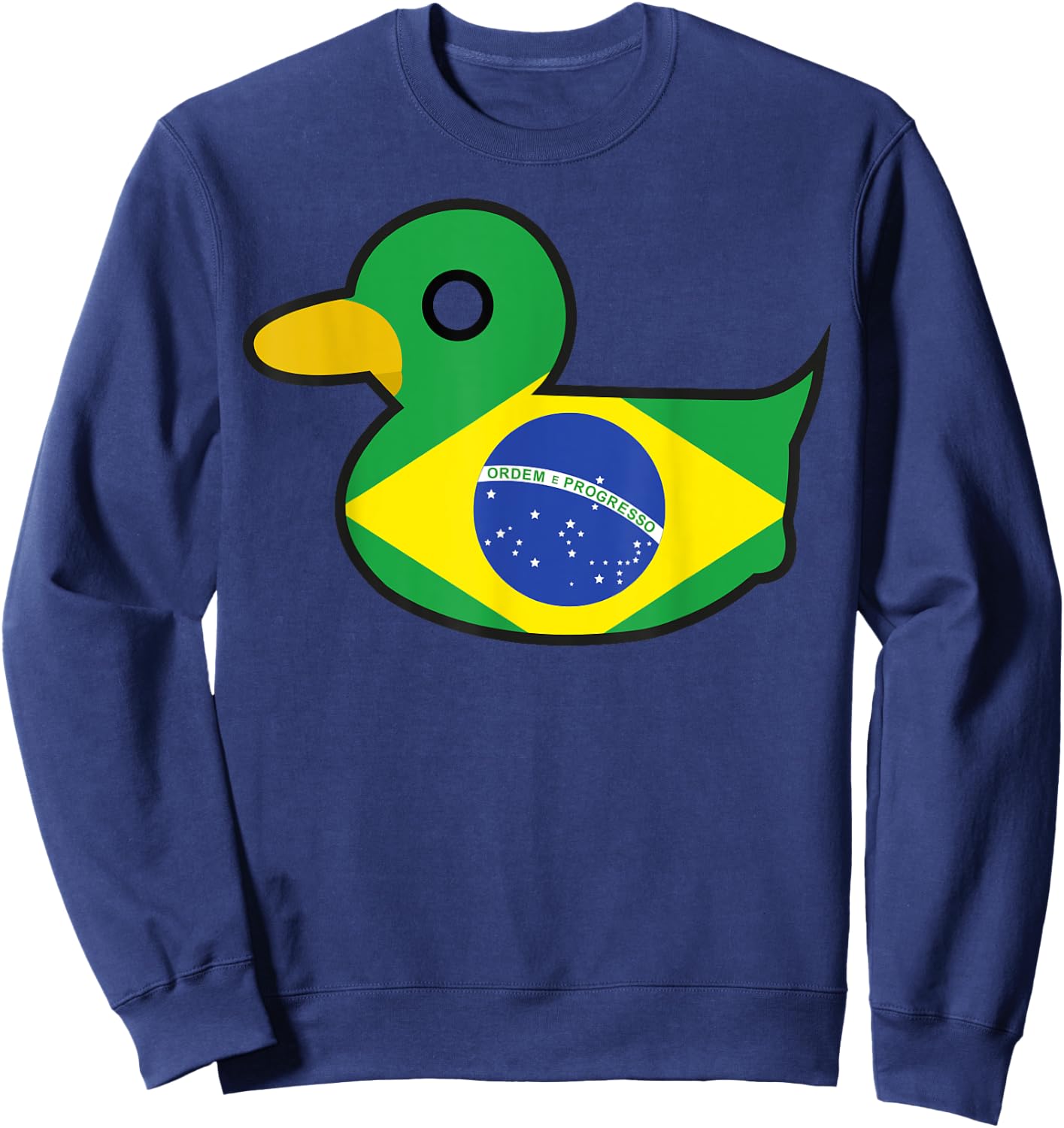 Funny Brazil Fans Duckie Duck Sweatshirt - Sweatshirt | Navy