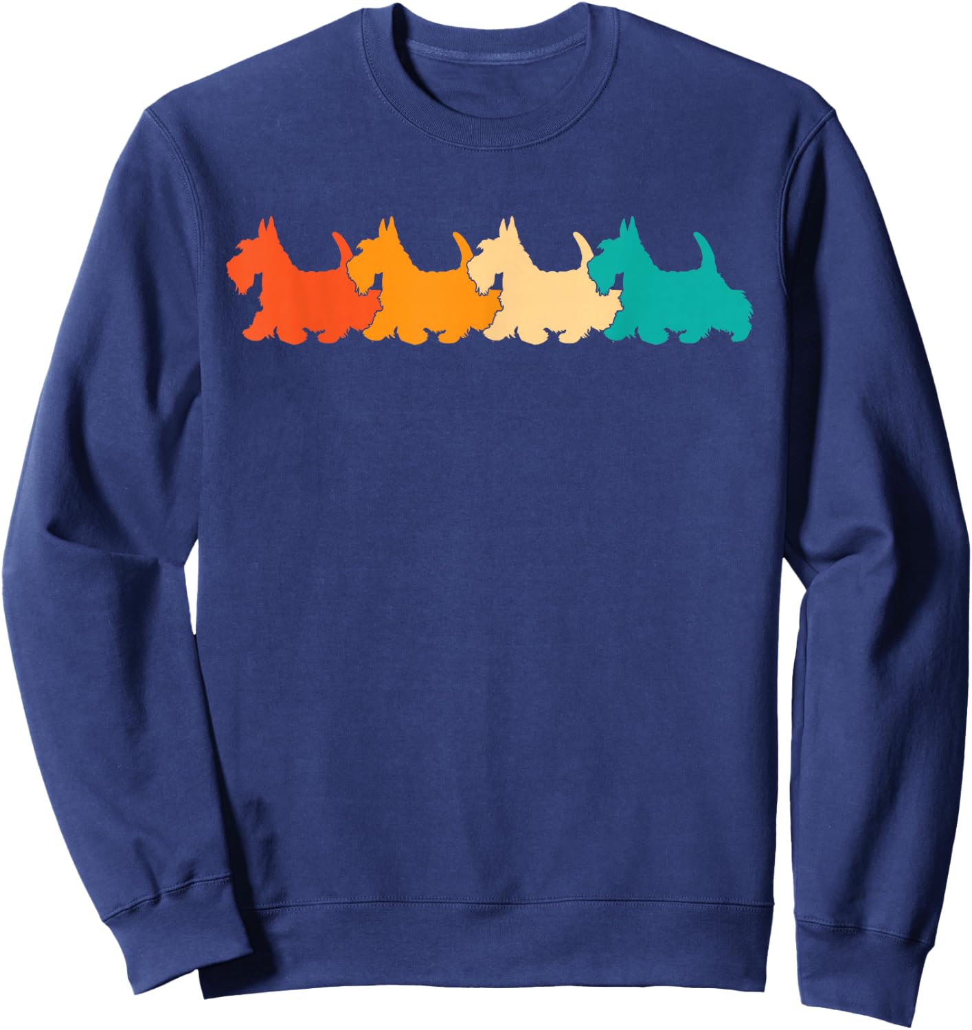 Scottish Terrier Retro Vintage Scottie Dog Sweatshirt - Sweatshirt | Navy