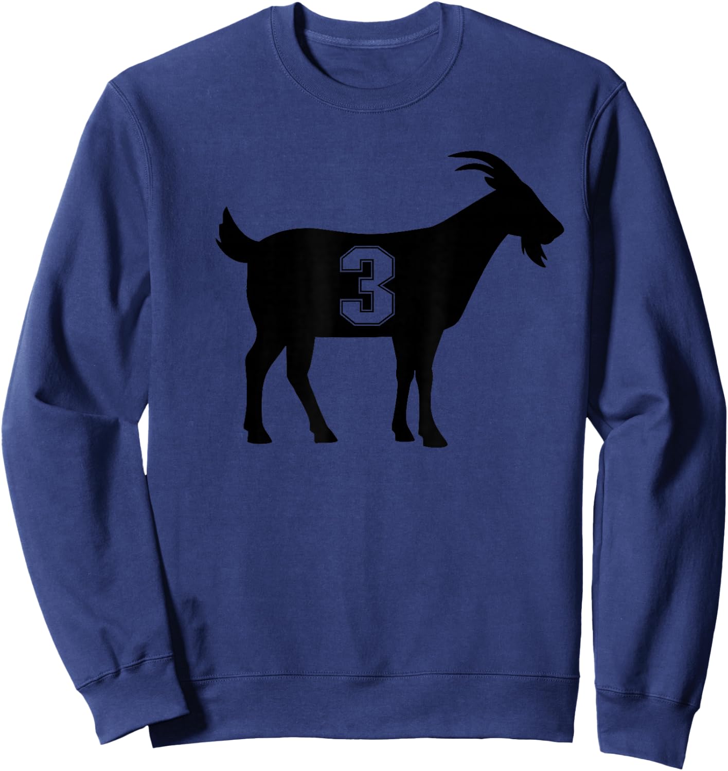 Goat 3 G.O.A.T. Number Three Goat Sweatshirt - Sweatshirt | Navy