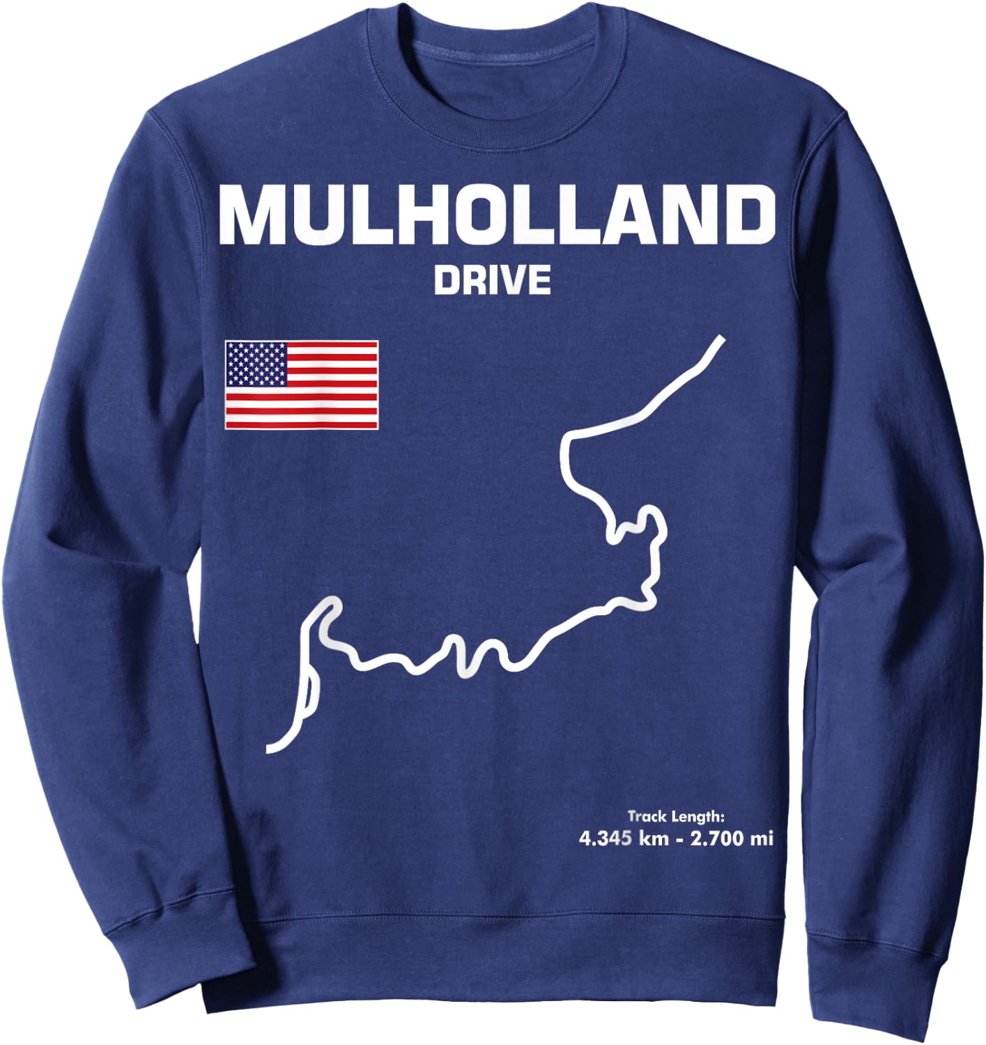 US road canyon drive mulholland fun car racing Sweatshirt - Sweatshirt | Navy