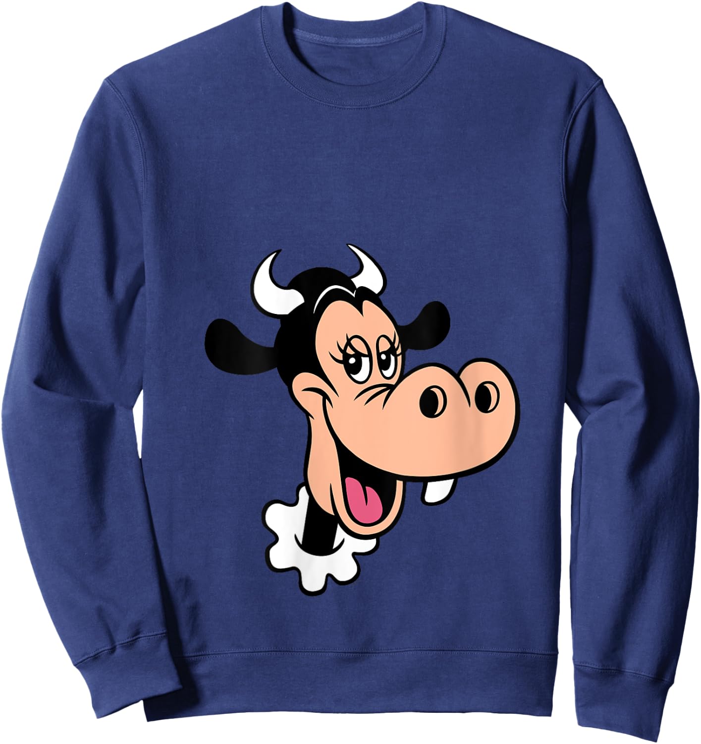Disney Clarabelle Cow Big Face Costume V-Neck Sweatshirt - Sweatshirt | Navy