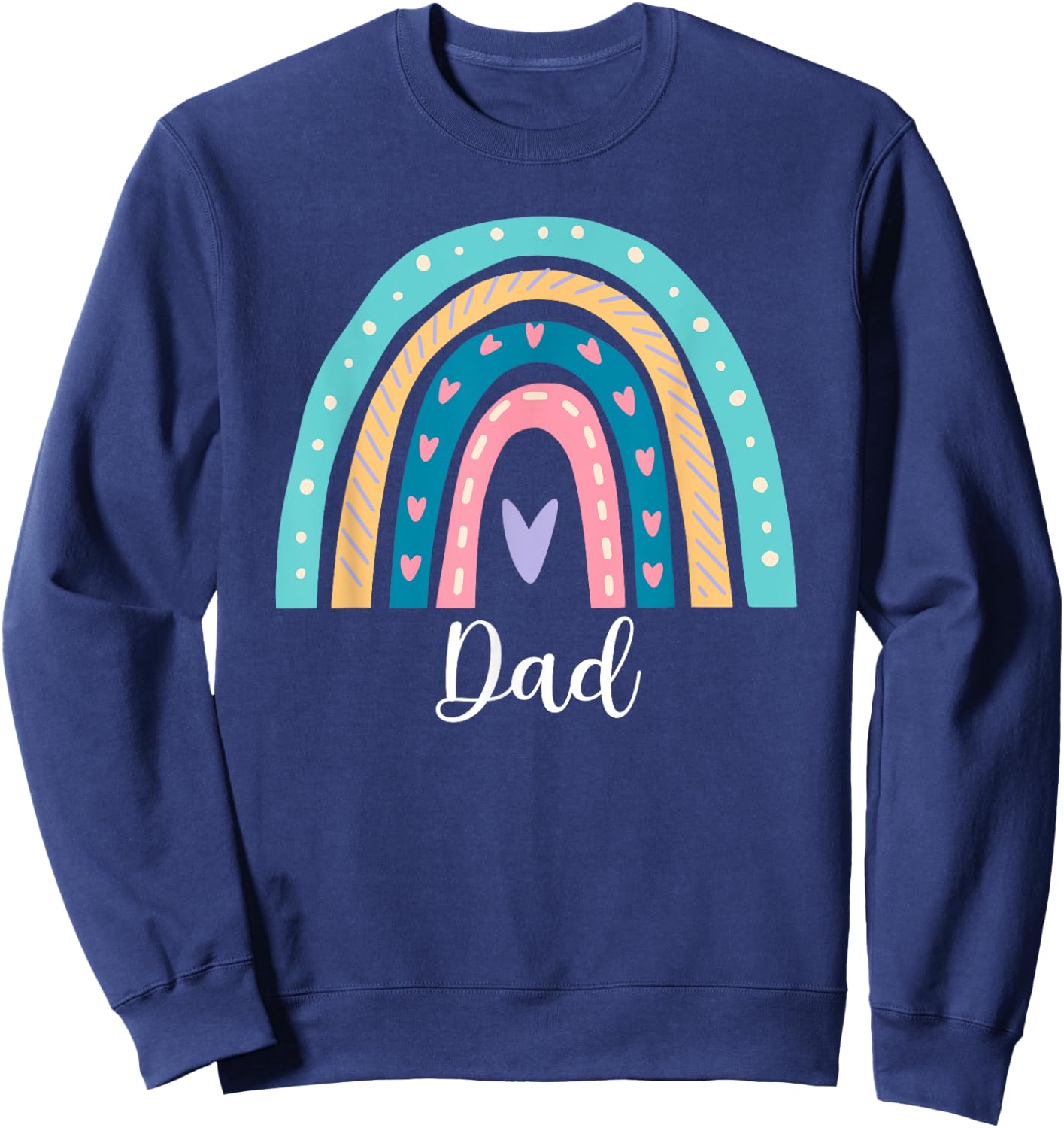 Dad Boho Rainbow Family Matching Birthday Father's day Sweatshirt - Sweatshirt | Navy