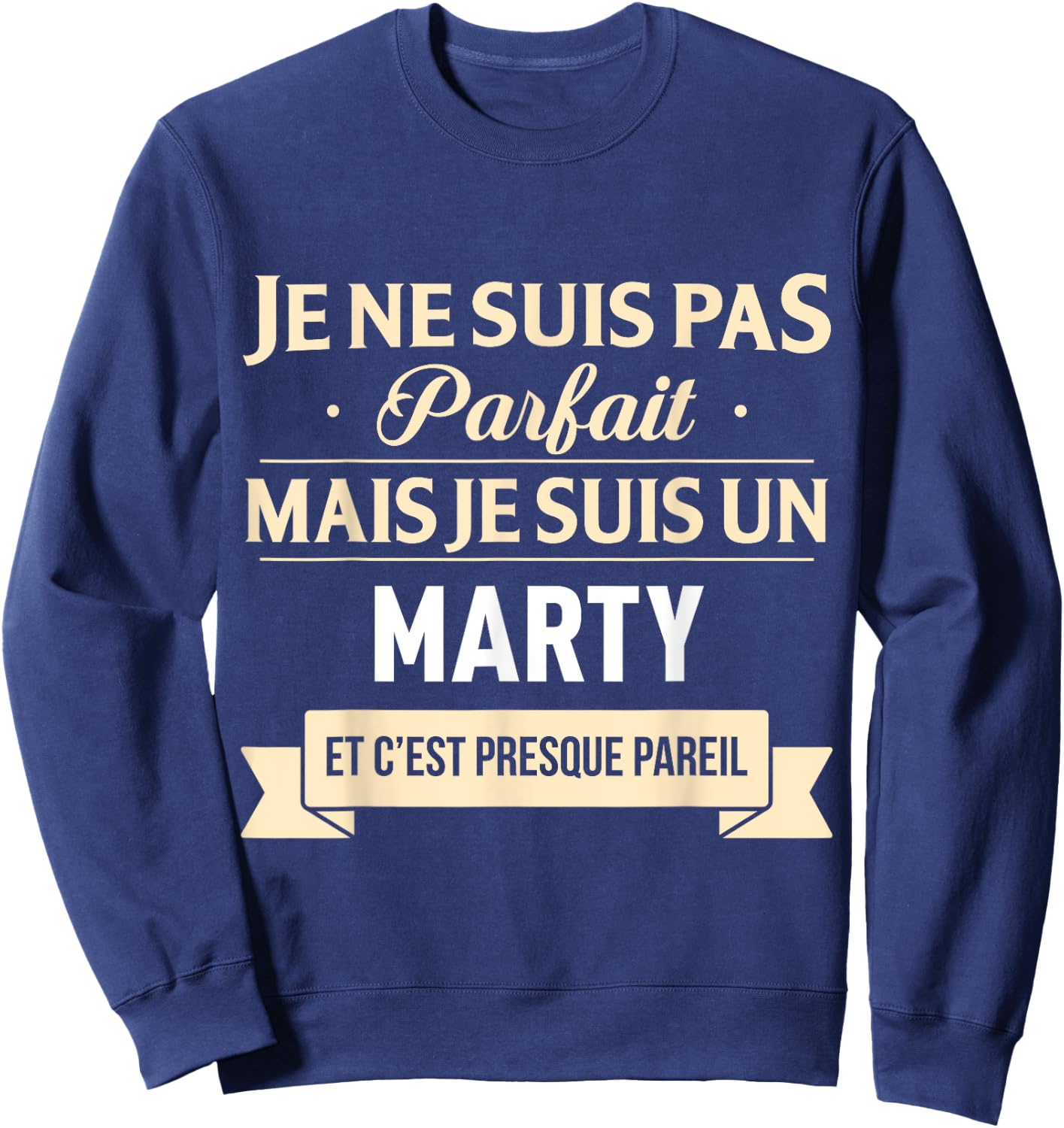 Funny Gift Marty Family Name , Black, S Sweatshirt - Sweatshirt | Navy