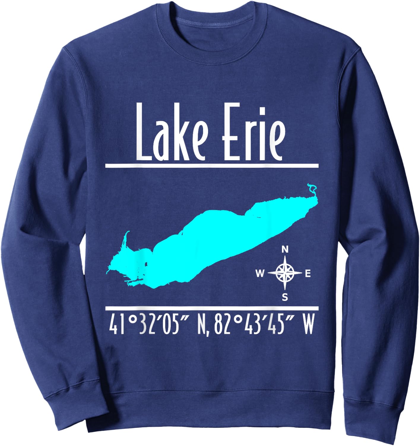 Modern Lake Erie - Great Lakes Sweatshirt - Sweatshirt | Navy