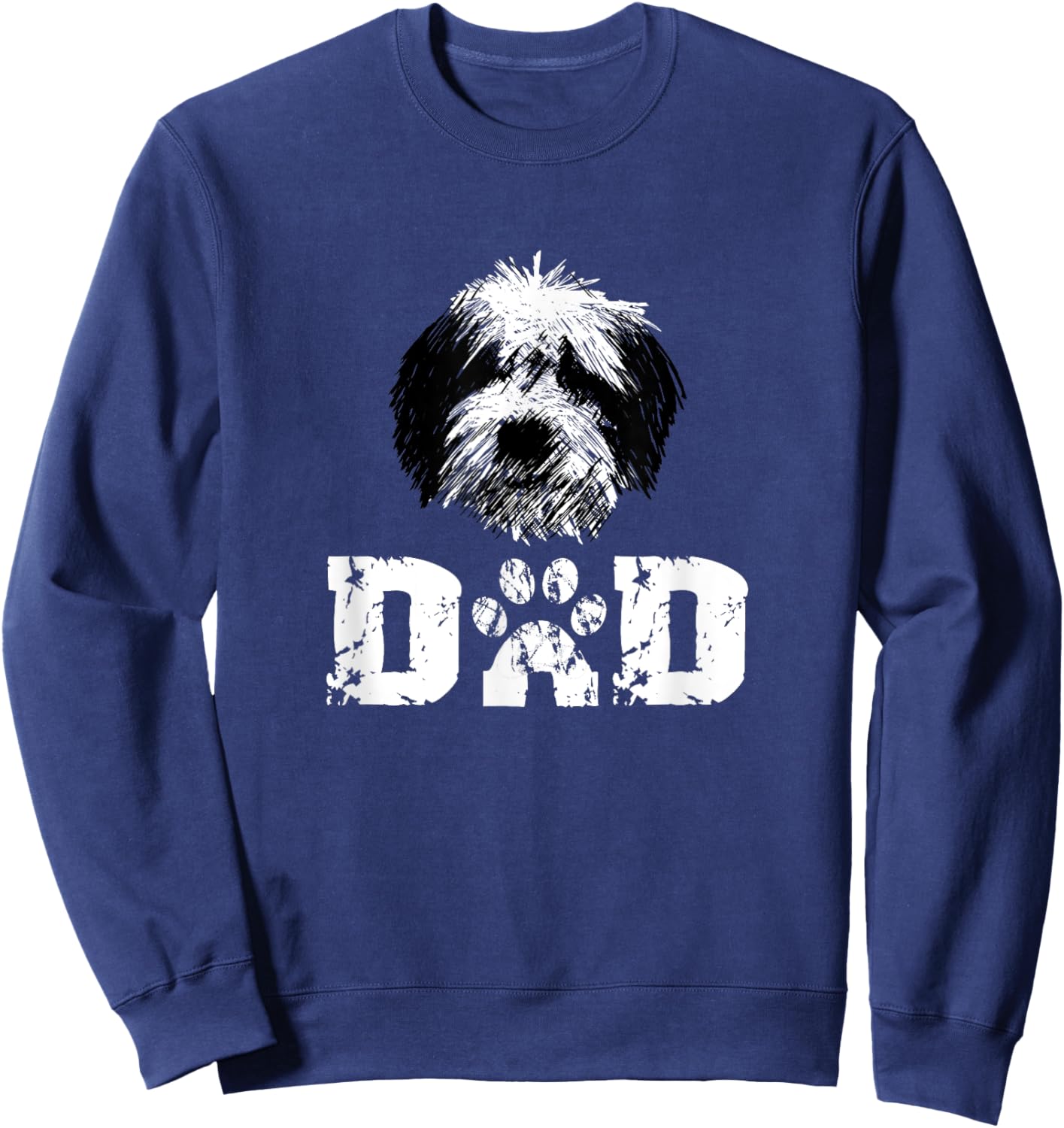 Sheepadoodle Dad Dog Father Women Sweatshirt - Sweatshirt | Navy