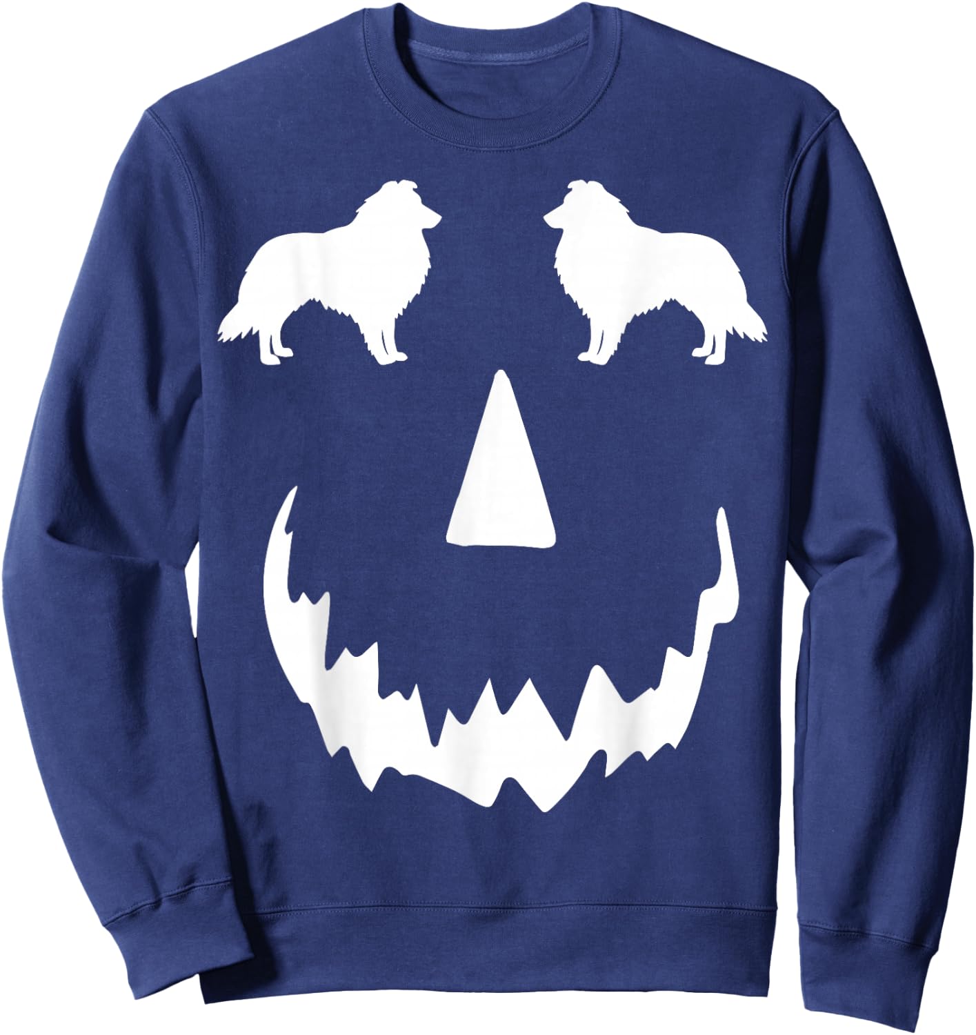 pumpkin Sheltie halloween, Shetland Sheepdog halloween Sweatshirt - Sweatshirt | Navy