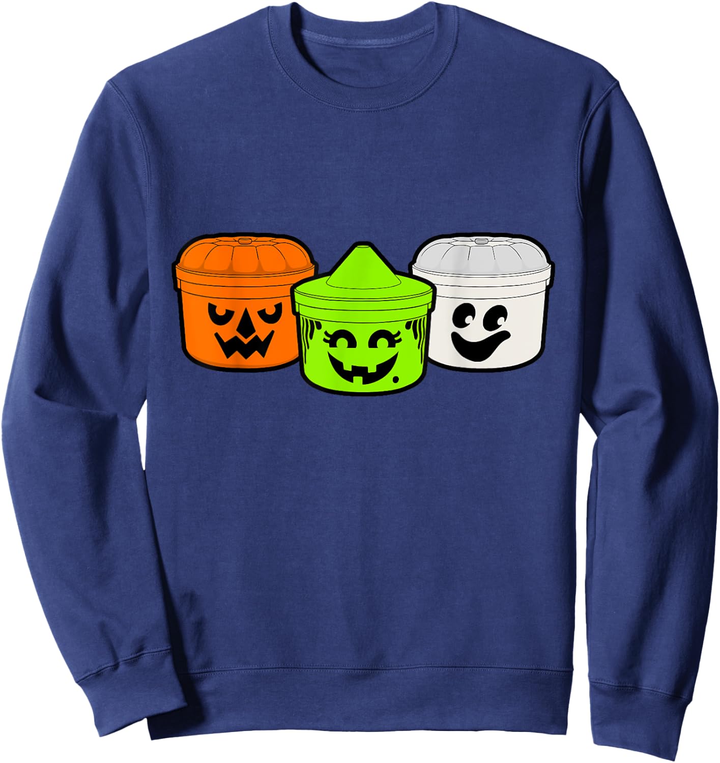 Boo Buckets Halloween Pumpkin Witch And Ghost Sweatshirt - Sweatshirt | Navy