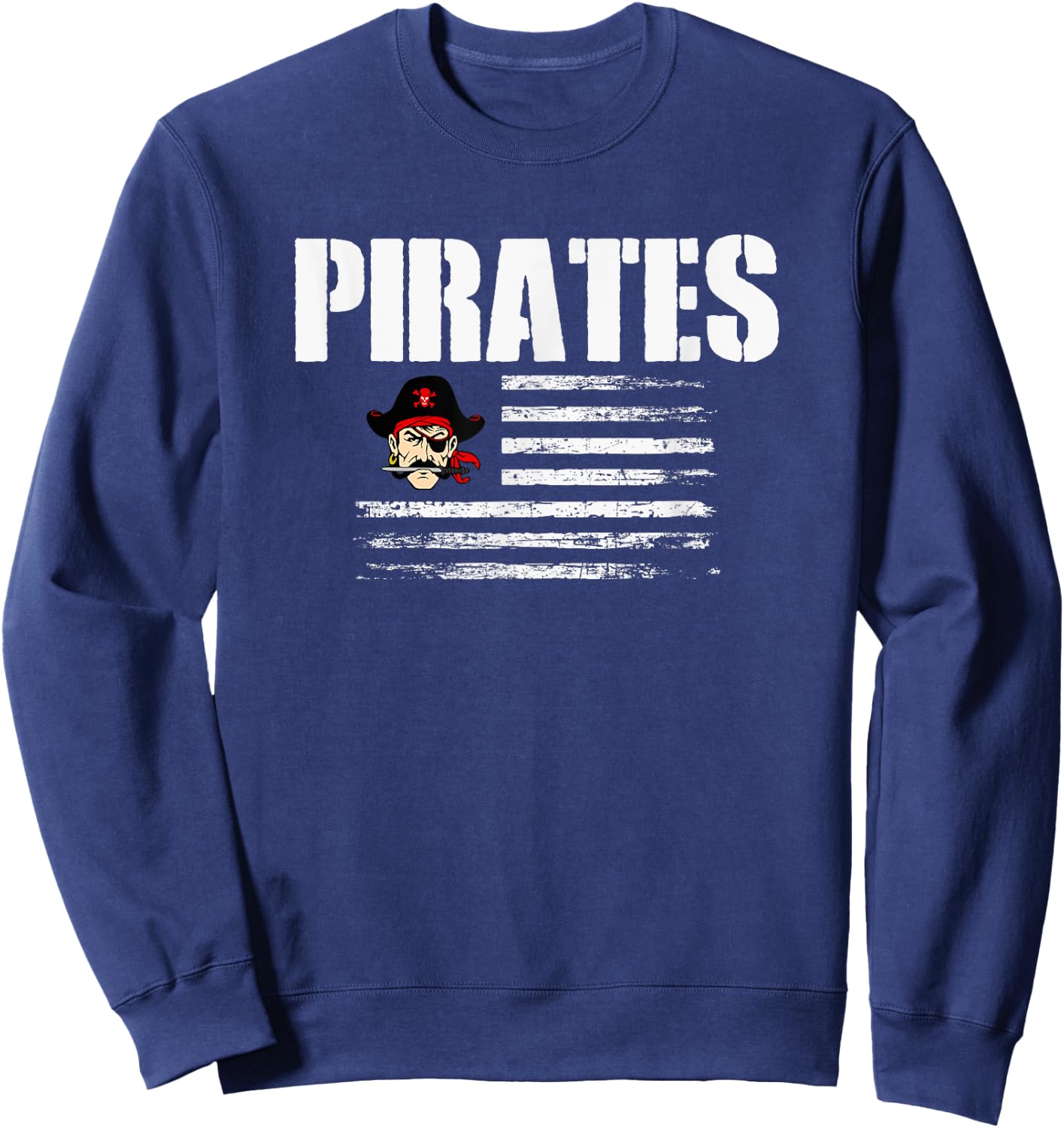 Belfry Pirates Logo USA Flag Pride HS Sweatshirt - Sweatshirt | Navy