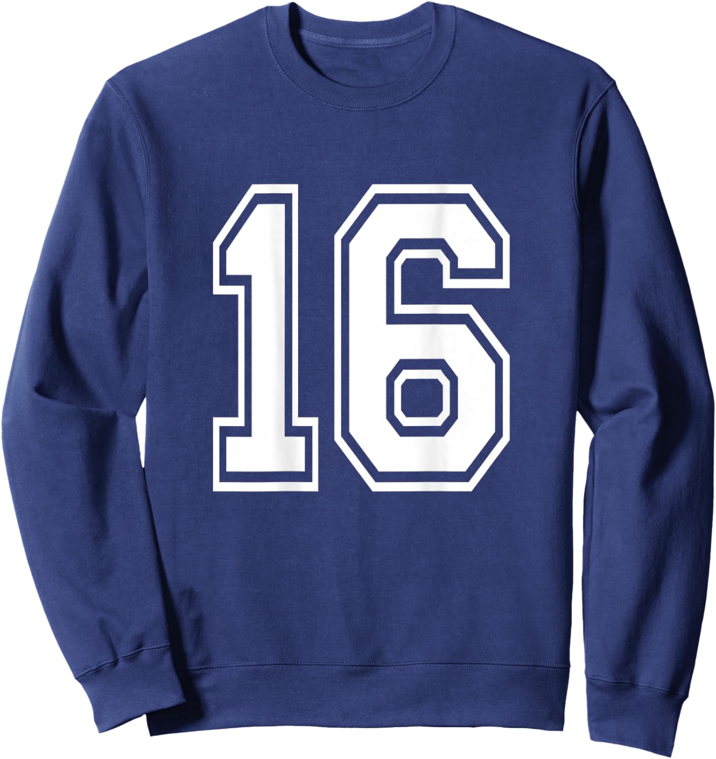 Number 16 Shirt Sports Player Number BACK of Shirt Sweatshirt - Sweatshirt | Navy