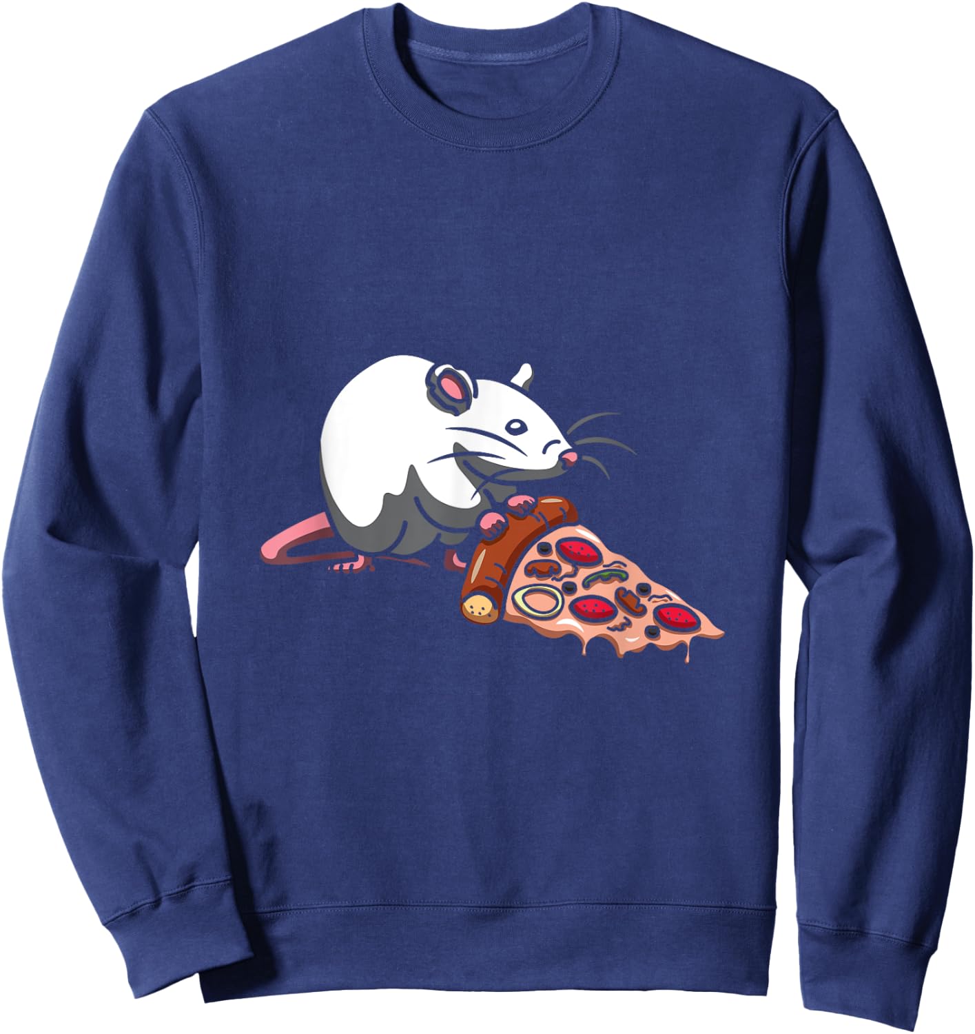 Mouse Rat Italian Dish Pizzetta Baker Foodie Pizza Sweatshirt - Sweatshirt | Navy