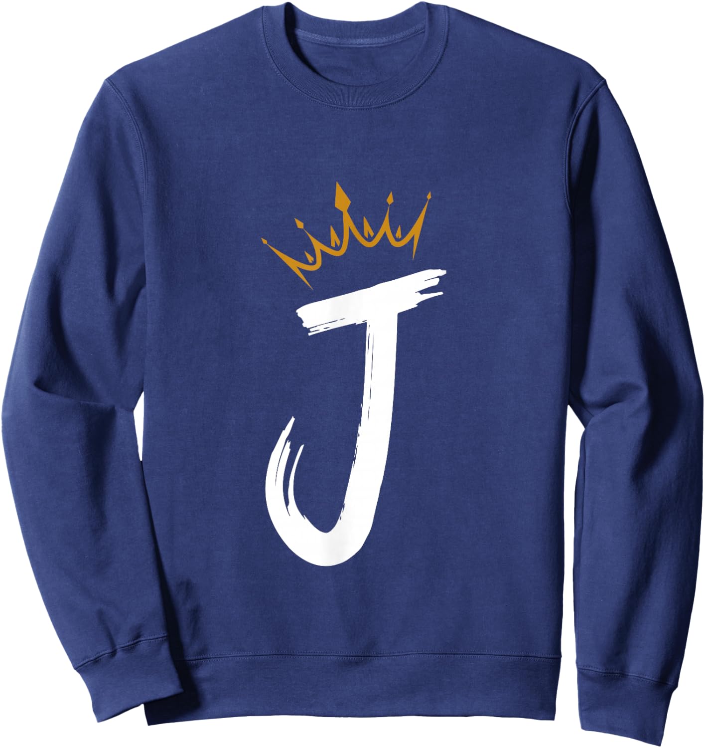 Queen King Letter J - Favorite Letter With Crown Alphabet Sweatshirt - Sweatshirt | Navy