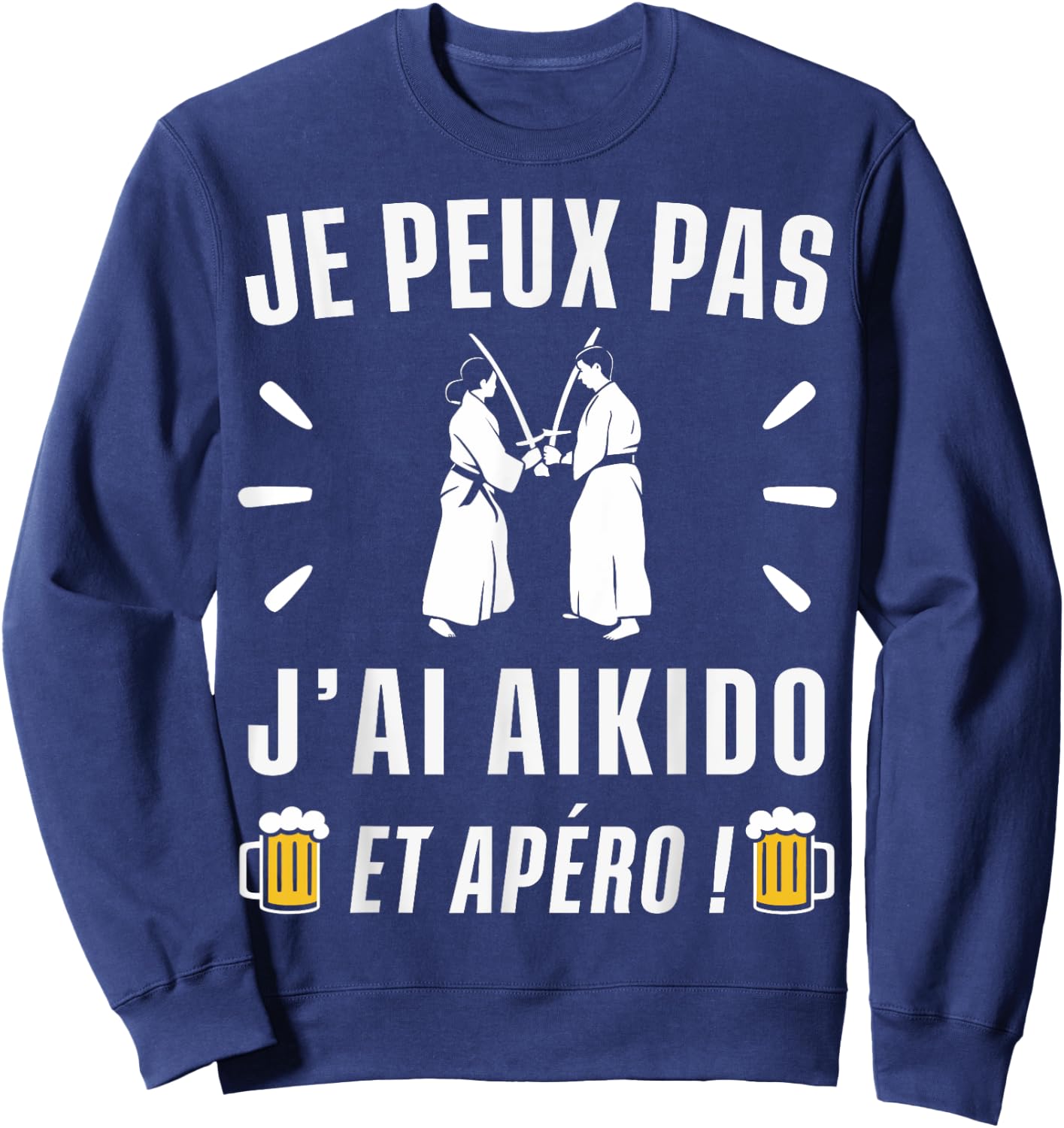 I can't I have Aikido , Black, S Sweatshirt - Sweatshirt | Navy