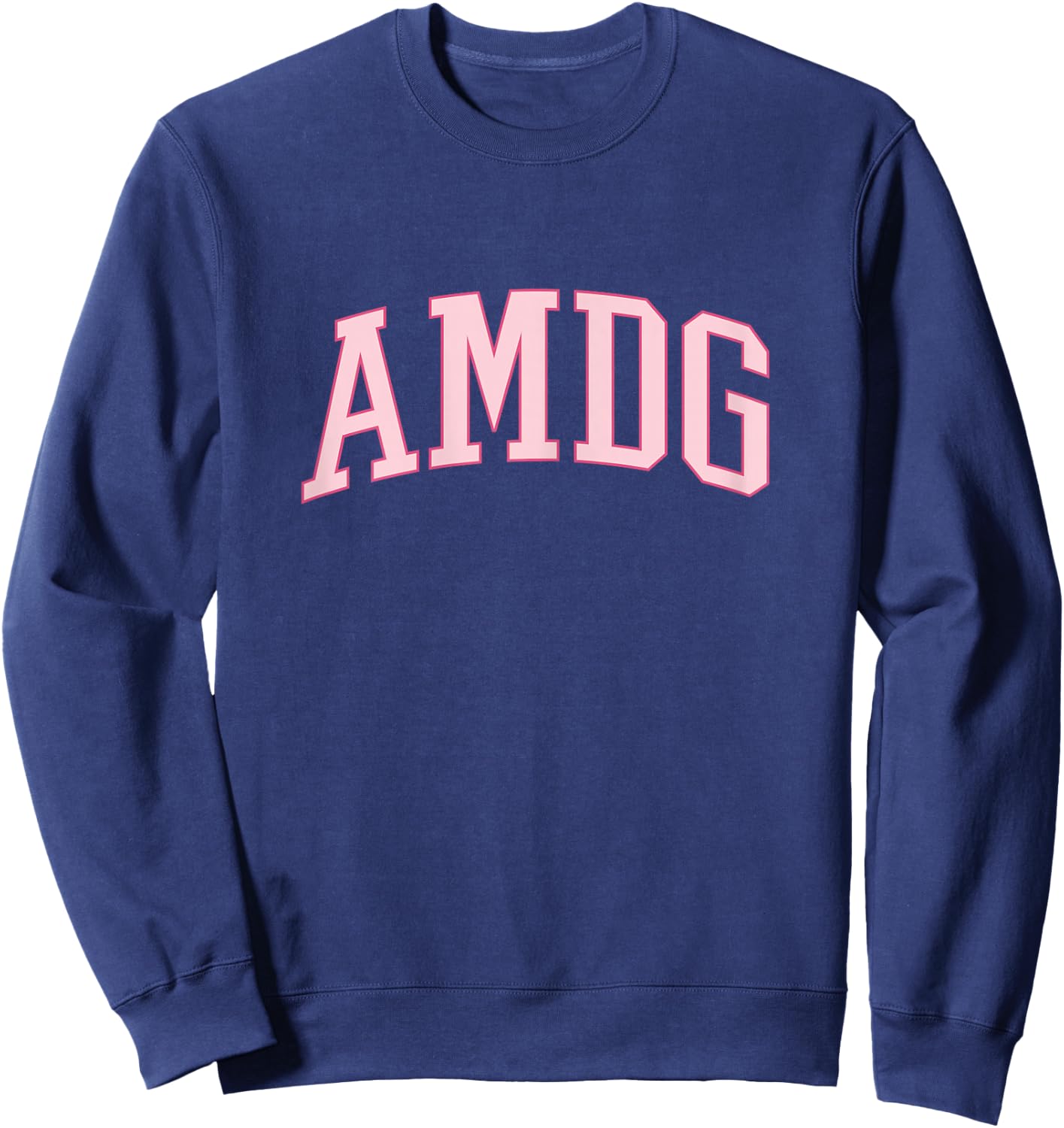 AMDG Preppy Pink Catholic Women Teen Girls Sweatshirt - Sweatshirt | Navy